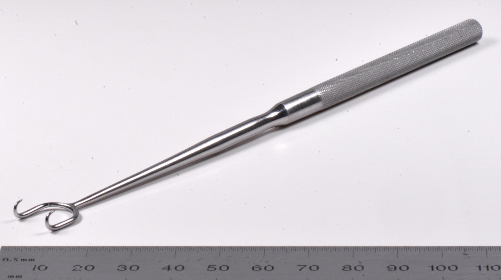 V. Mueller #RH1135 Nasal Tenacula Double Hook 6⅜” Sharp 10mm Prongs Stainless