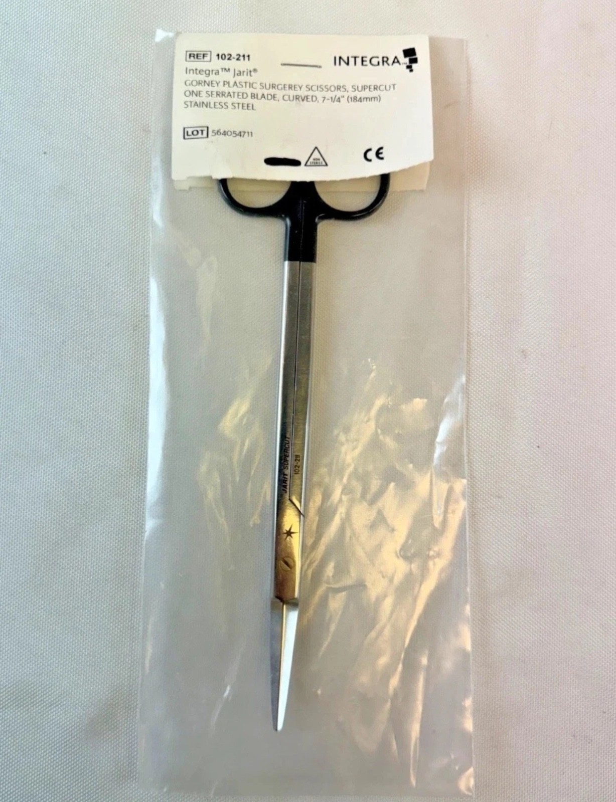 Integra Jarit 102-211 Gorney Plastic Surgery Scissors SuperCut Curved 7.25″