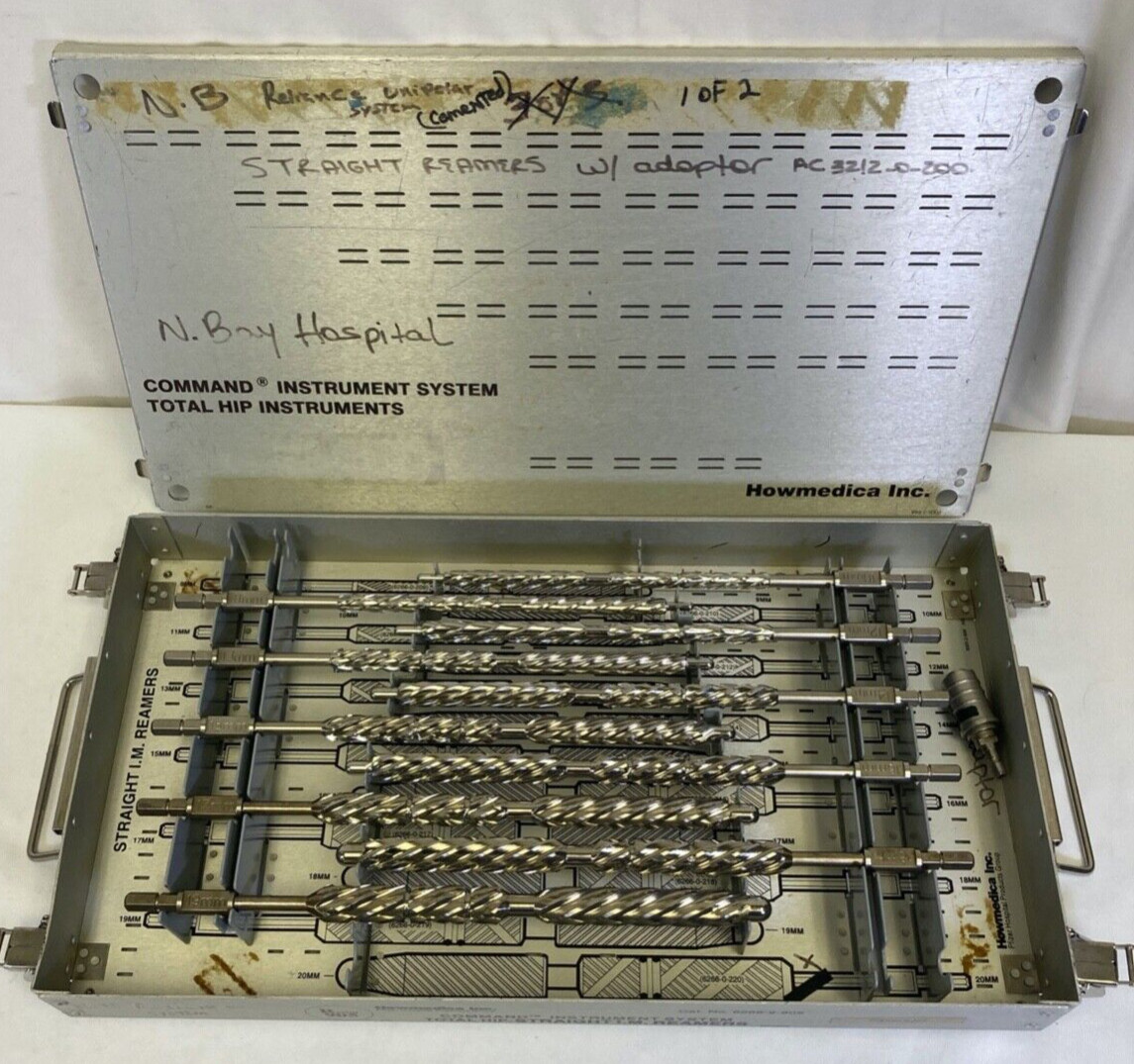Howmedica Stryker 6266-9-905 Straight I.M. Reamers Command Total Hip Instruments