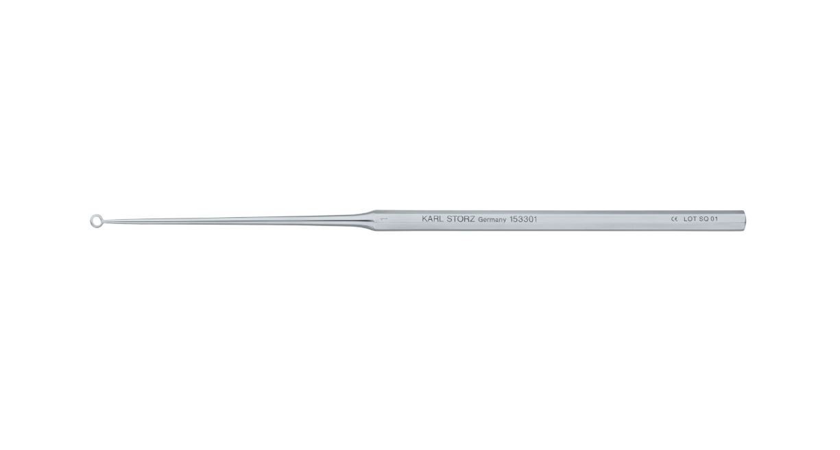 Karl Storz – # 153301 – Buck Ear Curette, Blunt – Size 1 – Length 14.5cm