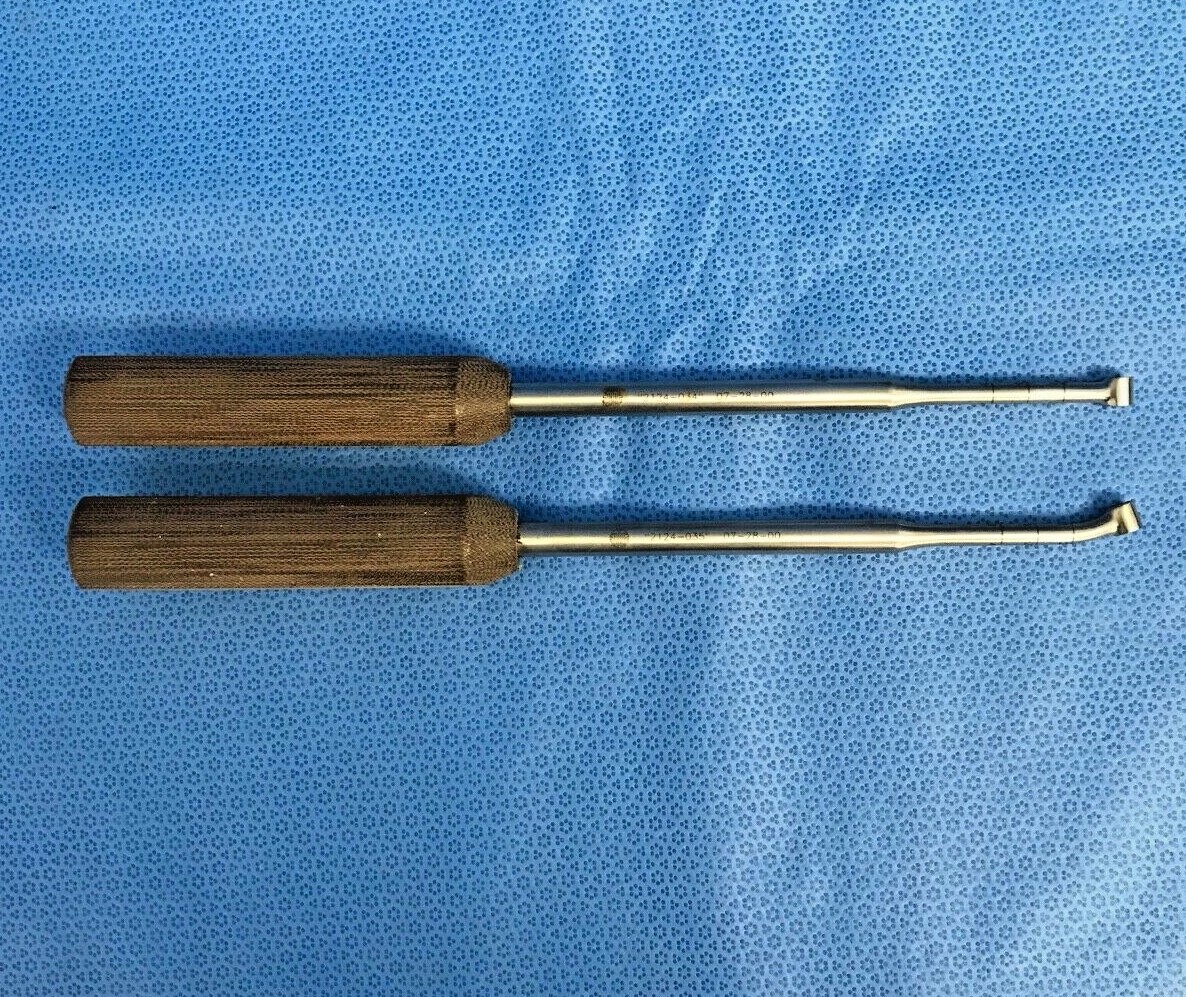 Pair of Straight & Angled 8mm Cone Ring Curettes 12″ Spine Neurology Orthopedic