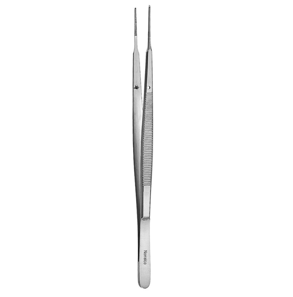 Gerald Dressing Forceps, 7″, Straight, Serrated Tips, Premium