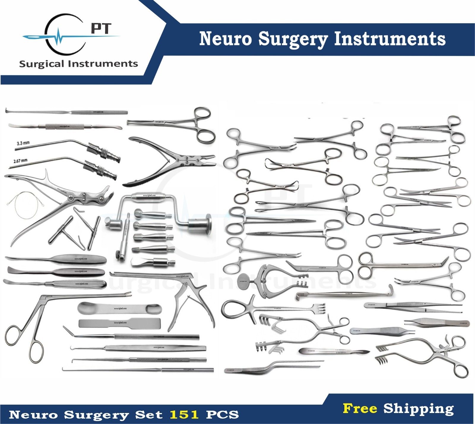 Neurosurgery Instruments Set 151 PCS German Stainless Steel Surgical Set