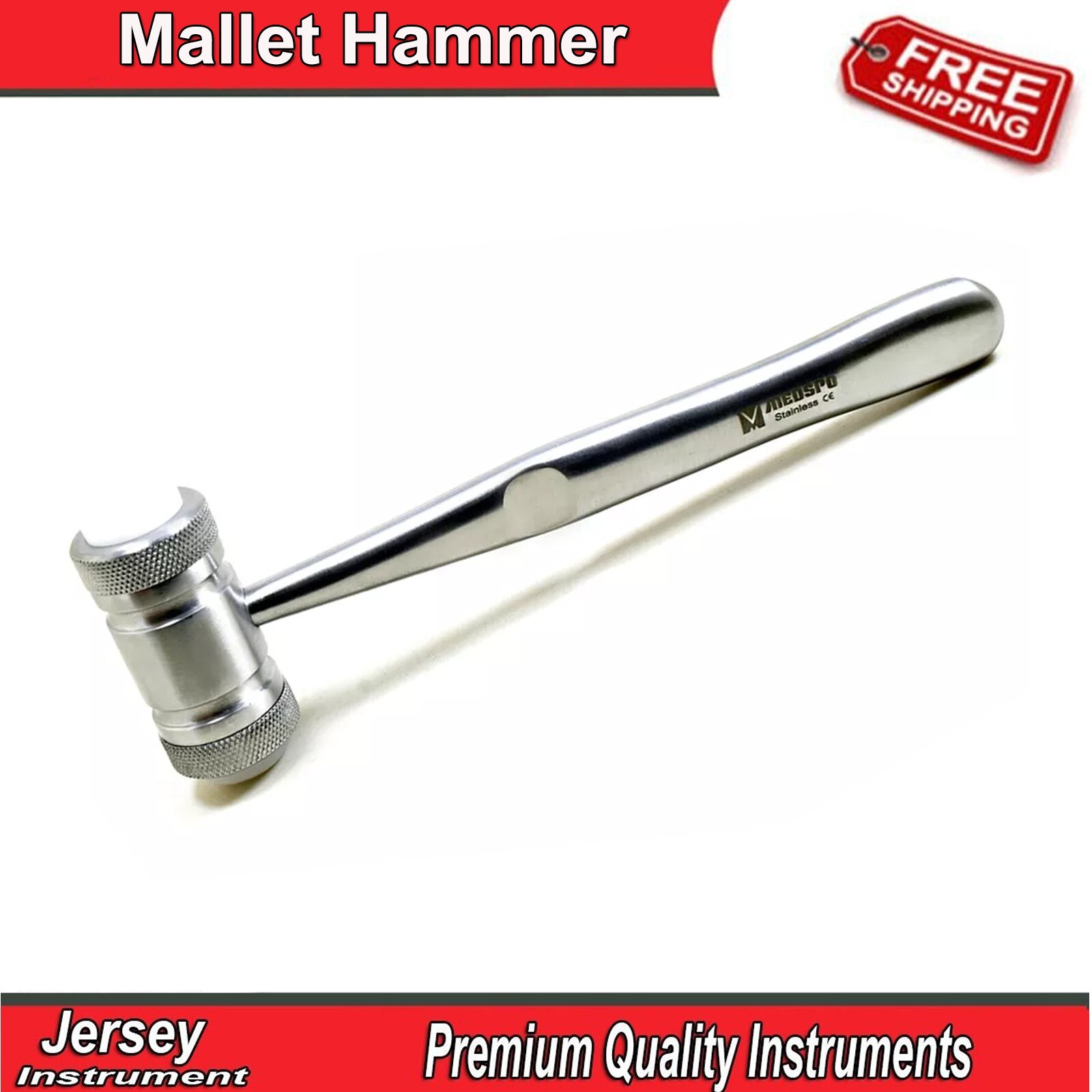 Dental Bone Mallet Hammer Bone Grafting Crusher Mead Head Implant Surgery Tools