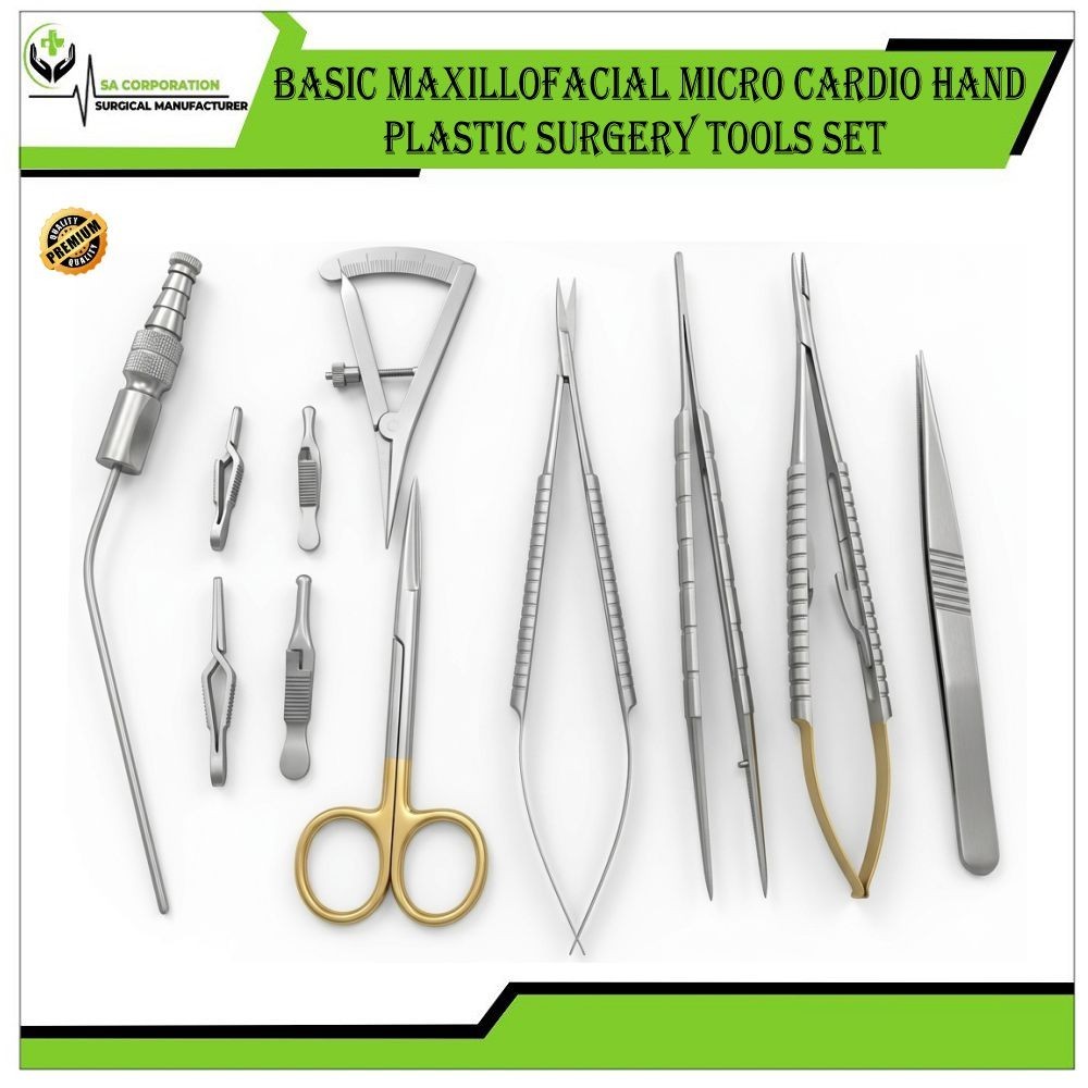 Basic Maxillofacial Micro Cardio Hand Plastic Surgery Tools Set Asserted Sizes