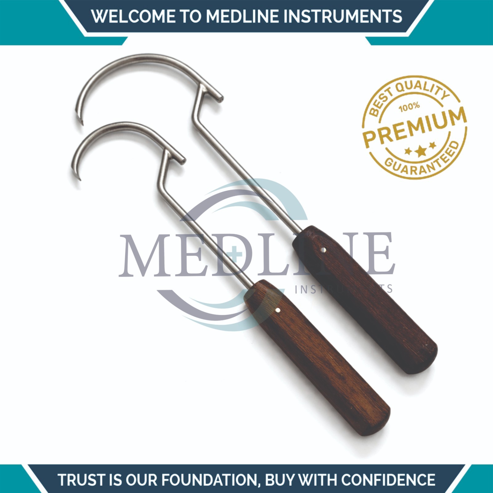 Wire Passer Set Large Small Orthopedic Surgical Instrument 2 PCS Stainless Steel