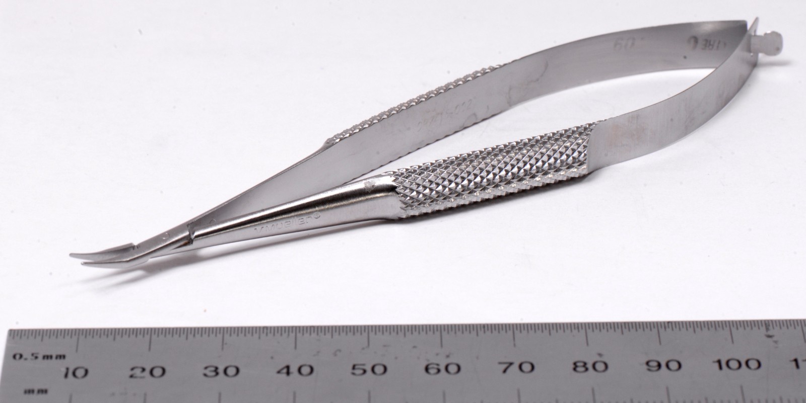 V. Mueller #OP7418-002 Barraquer Needle Holder 5¼” Curved 10mm Jaws Eye Germany