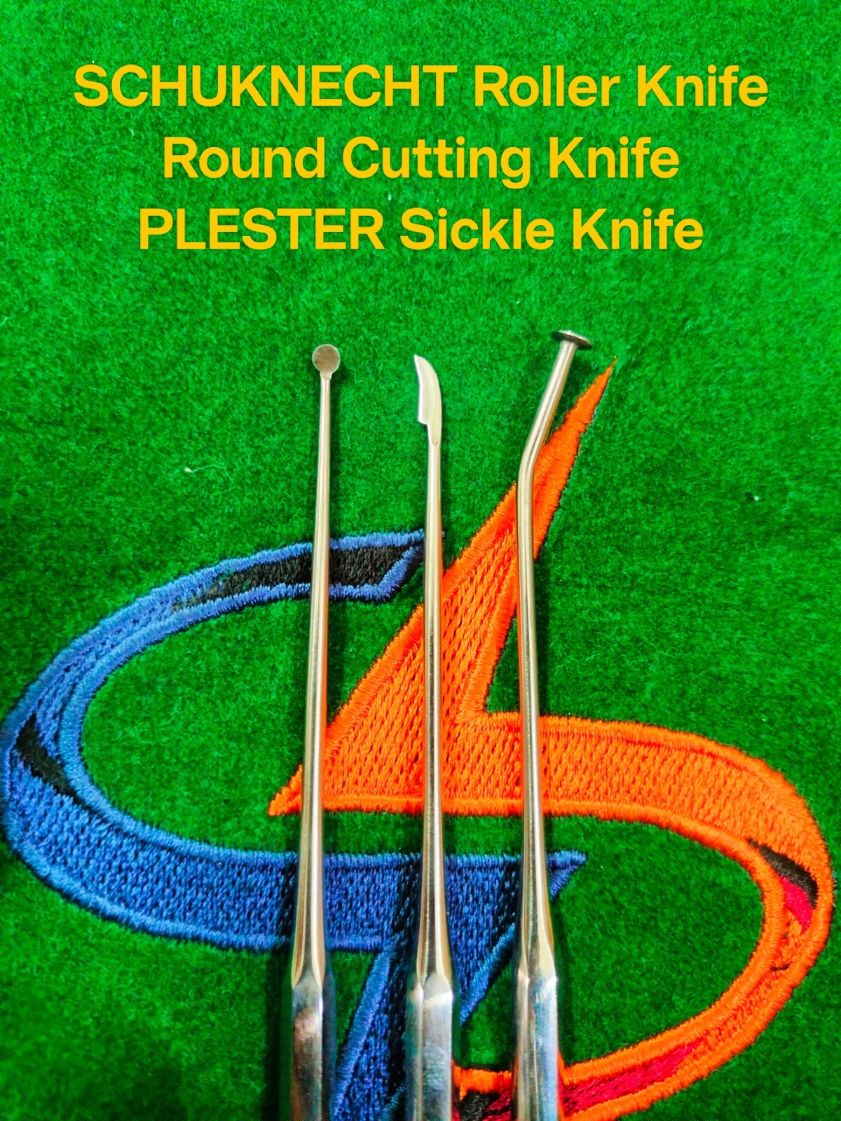 PACK OF 3 PIECES SCHUKNECHT ROLLER AND ROUND CUTTING AND PLESTER SICKLE KNIFES
