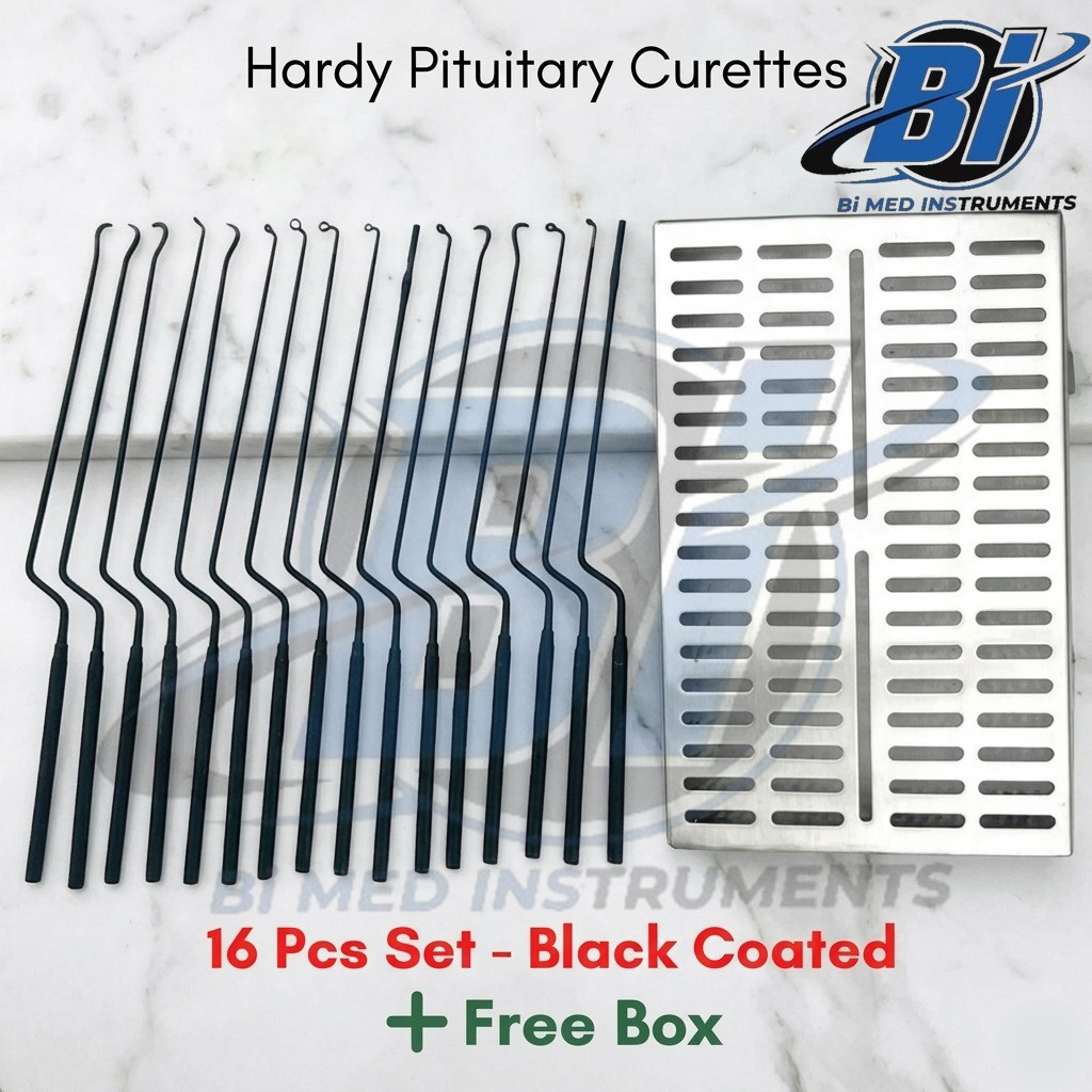 Hardy Pituitary Neuro Curettes 16 Pcs Transsphenoidal Surgical Instruments + Box