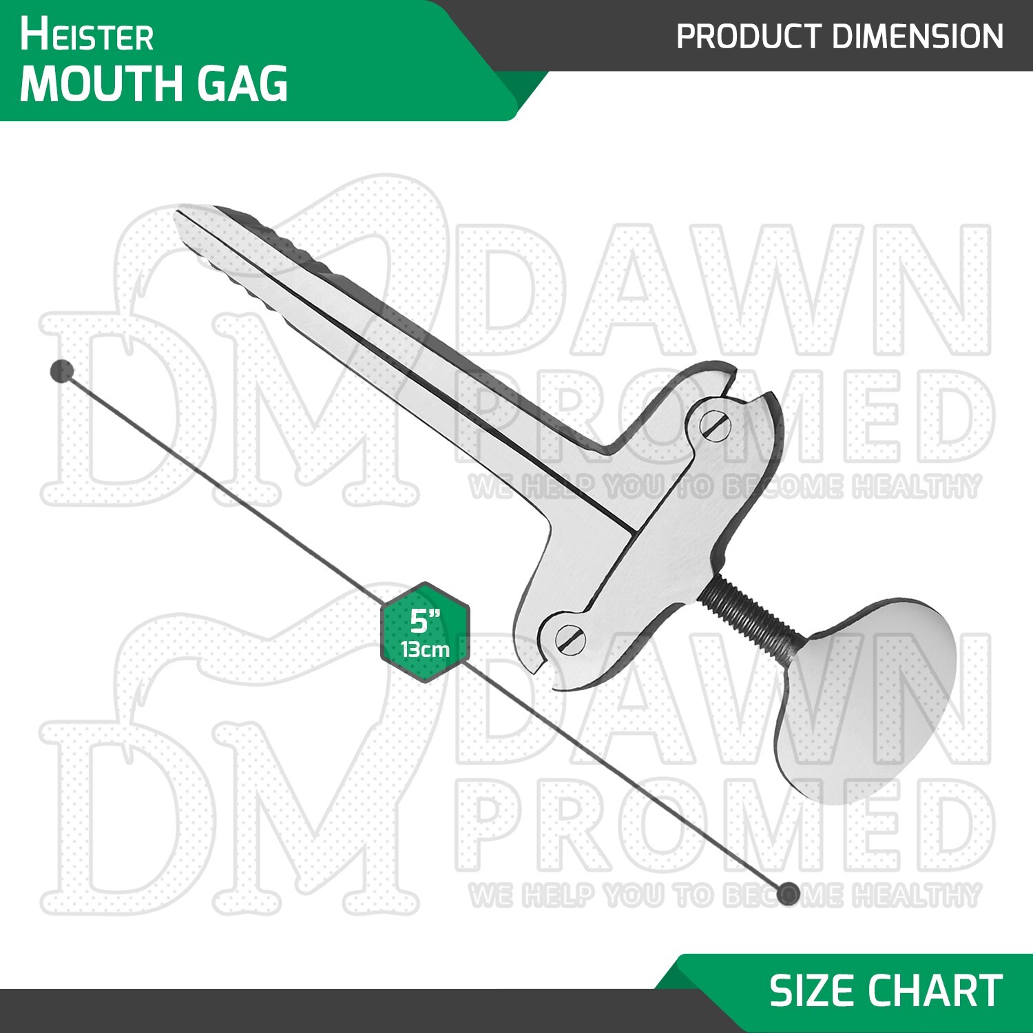 Heister Mouth Gag 5″ Serrated Jaws W/Screw-Lock Surgical Dental Instruments