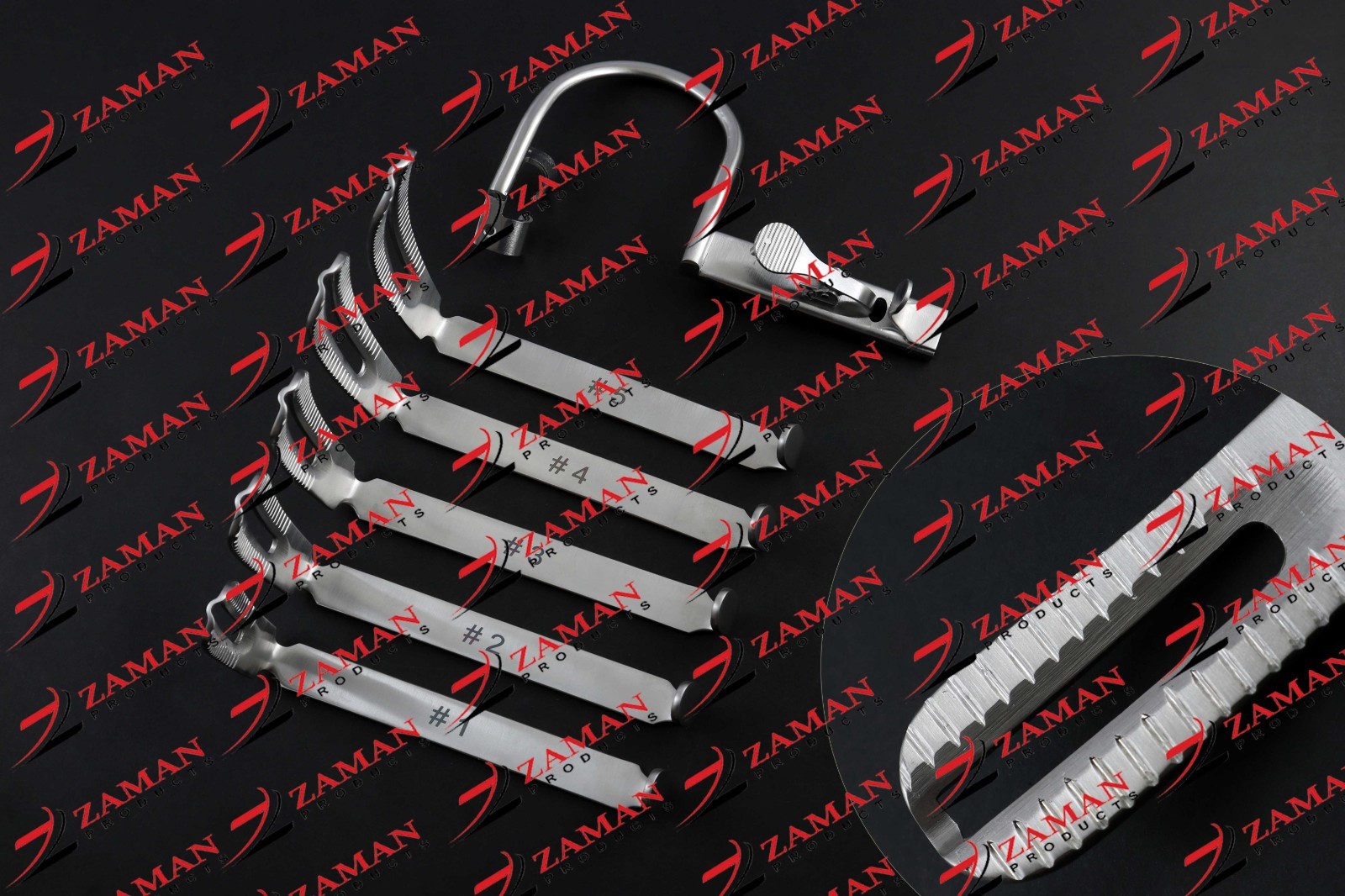 Davis Boyle Mouth Gag Set with 5 Blades ENT Oral Surgery Instruments By ZP
