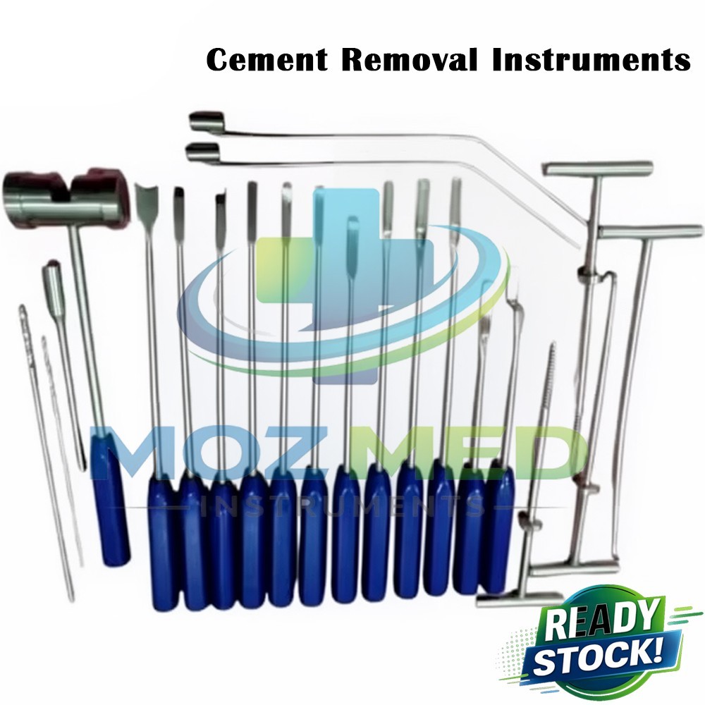 Mueller-Type Cement Removal Instruments Titanium Blue Set of 22 Pcs Orthopedic