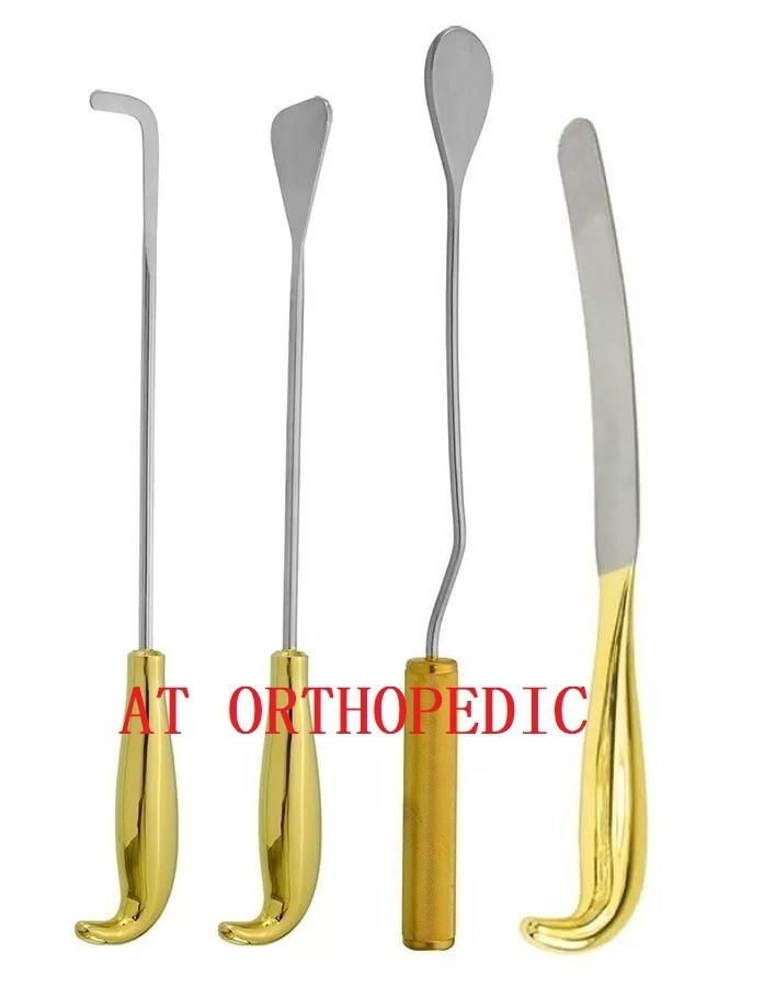 Abdominoplasty Retractor & Breast Dissector Plastic Surgery Instrument Set 4 Pcs