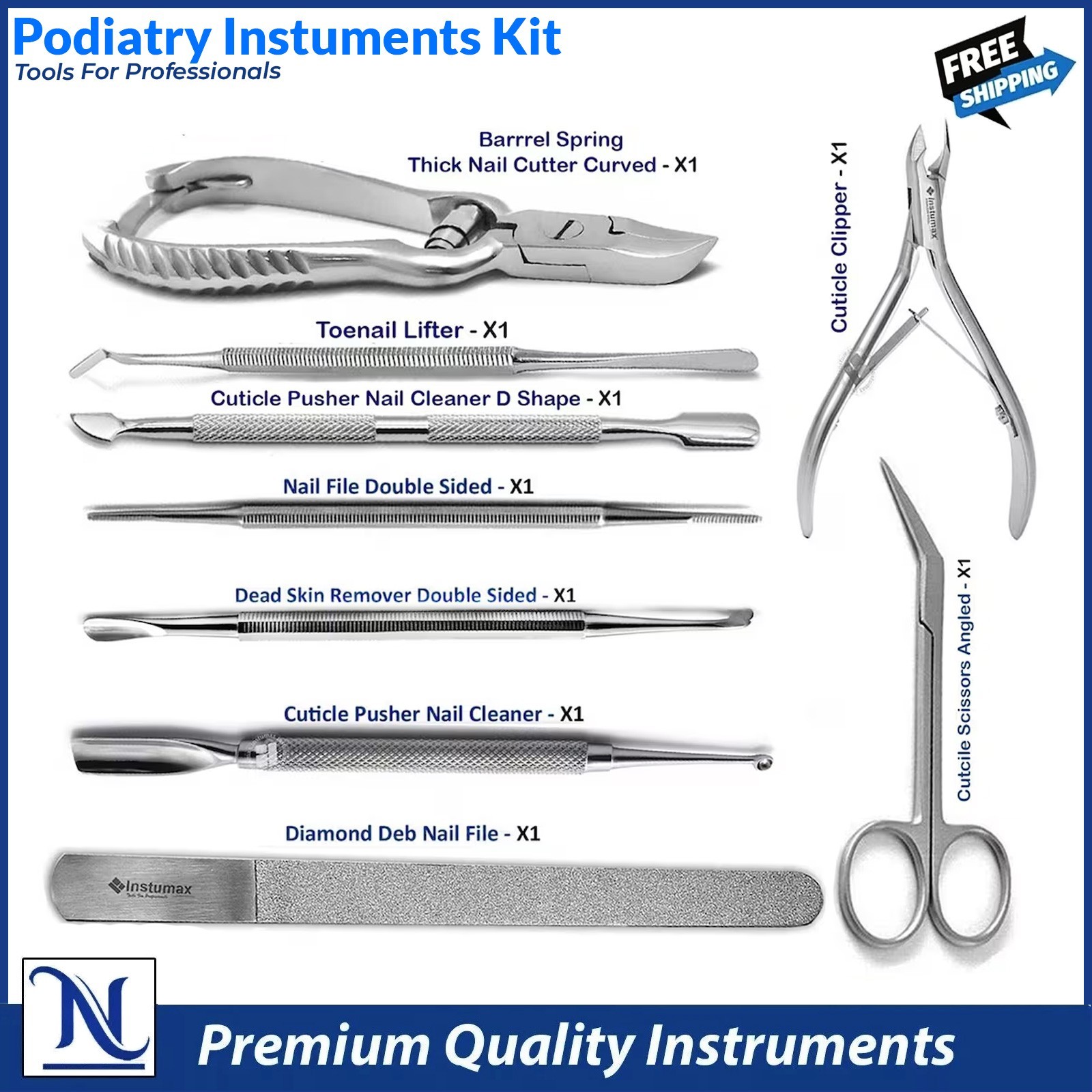 Professional Podiatry Instruments Kit | Ingrown Toenail, Callus & Foot Care Tool