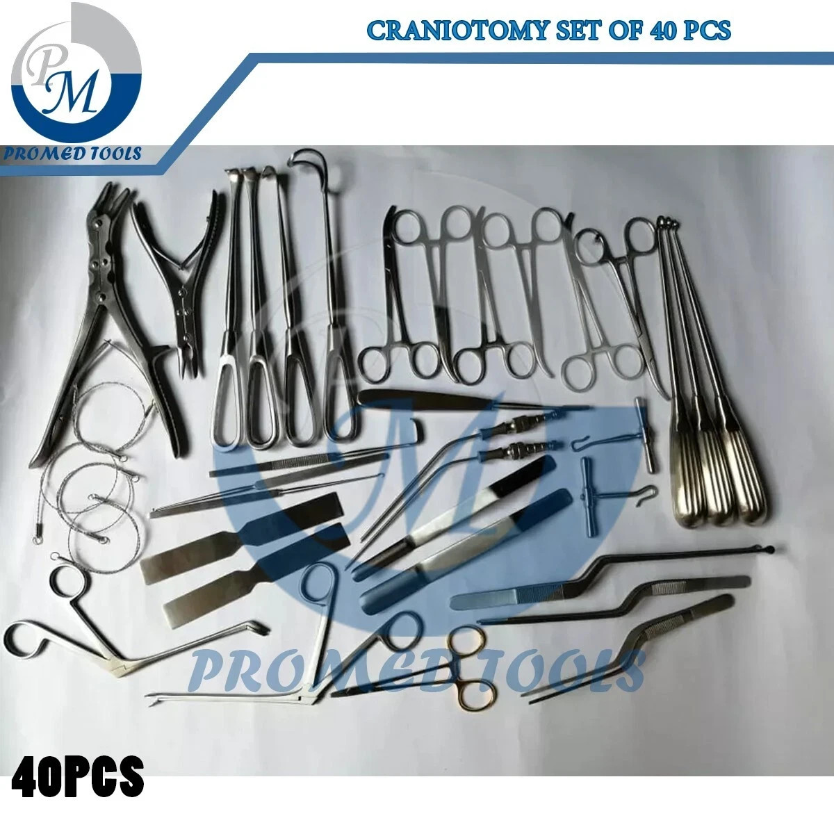 New Basic Craniotomy Set of 40 Pcs Surgical Spine Orthopedic Instruments