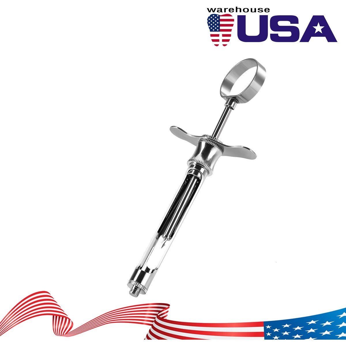 AZDENT Dental Stainless Steel 1.8ml Injection Syringe Sharp Head Instruments