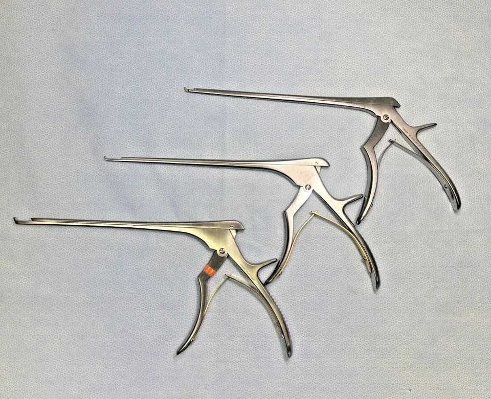 V. Mueller NL3785-164 NL4071-082,083 1/2/3mm Rhoton Kerrison Rongeur 3 Pc Set