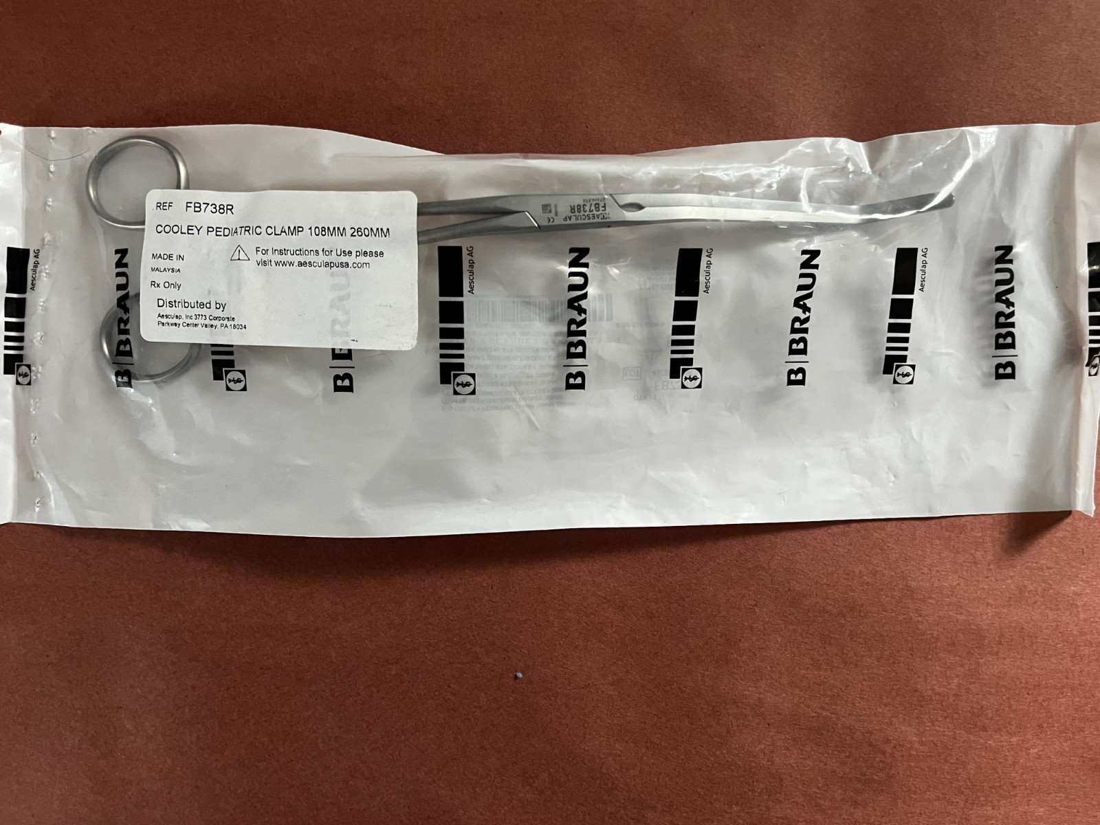 FB738R – Pediatric Clamp Aesculap Cooley Pediatric Clamp 108mm NEW Sealed