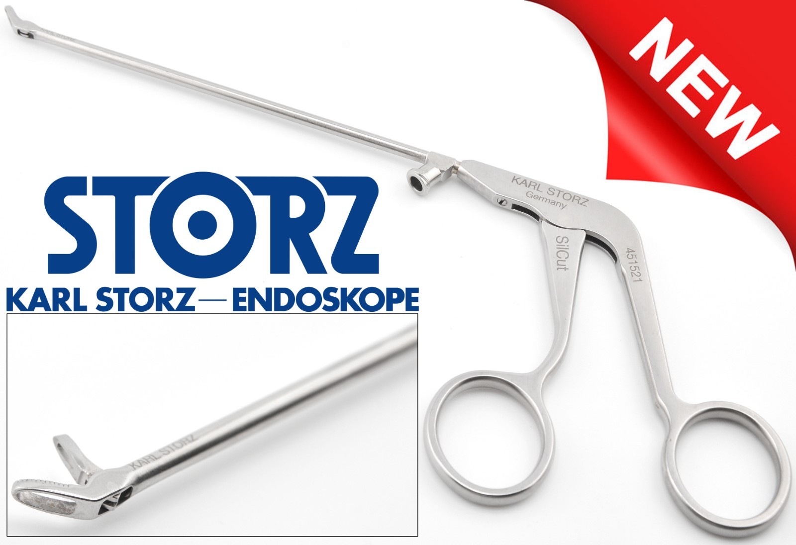 KARL STORZ 451521 SilCut Grunwald-Henke Nasal Cutting Forceps Punch 45° Up Bite