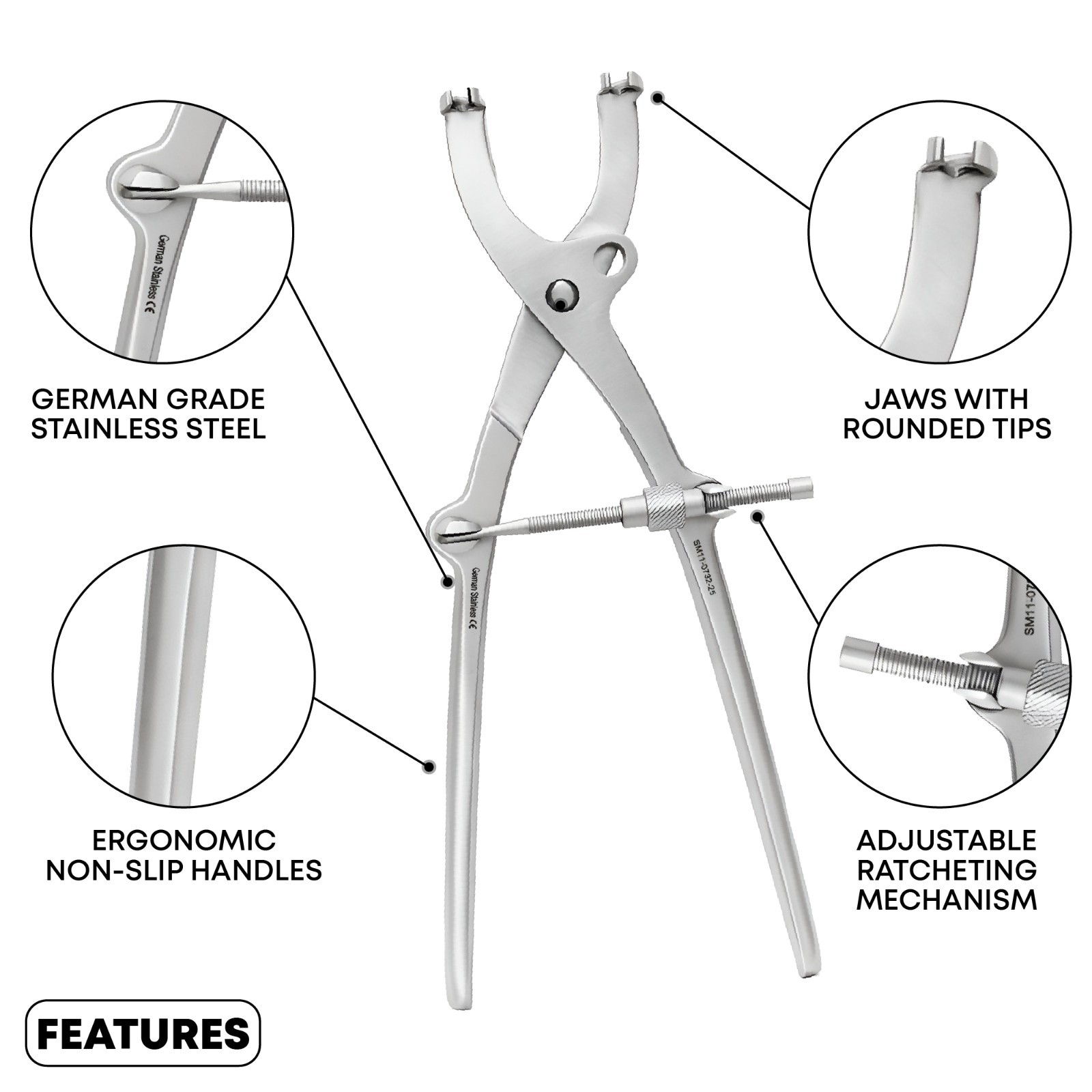 Pelvic Bone Reduction Forceps 33cm Adjustable Jaws Orthopedic Instrument