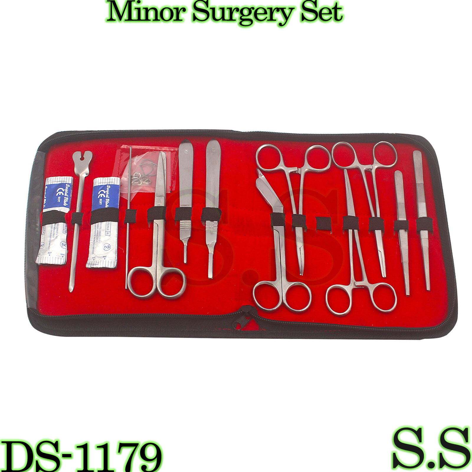 18 pcs Minor Surgery Set Surgical Instruments Kit Stainless Steel with Case