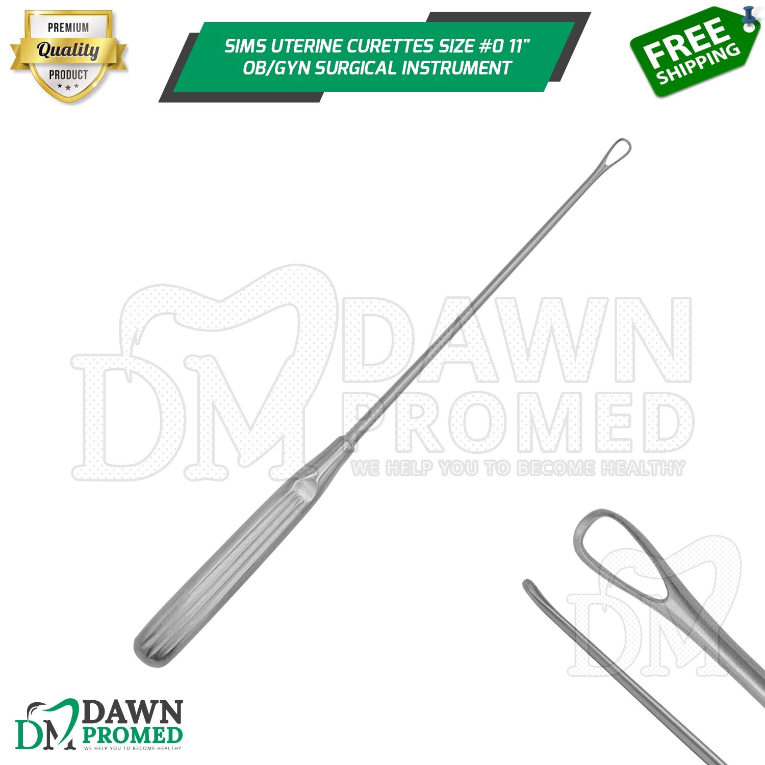 Sims Uterine Curettes Size 0 11″ Sharp Blade OB/GYN Surgical Inst German Grade
