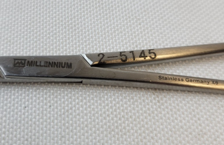 Millennium 2-5145 Tendon Interlacing Forceps, Curved Tip, 6″, Orthopedic