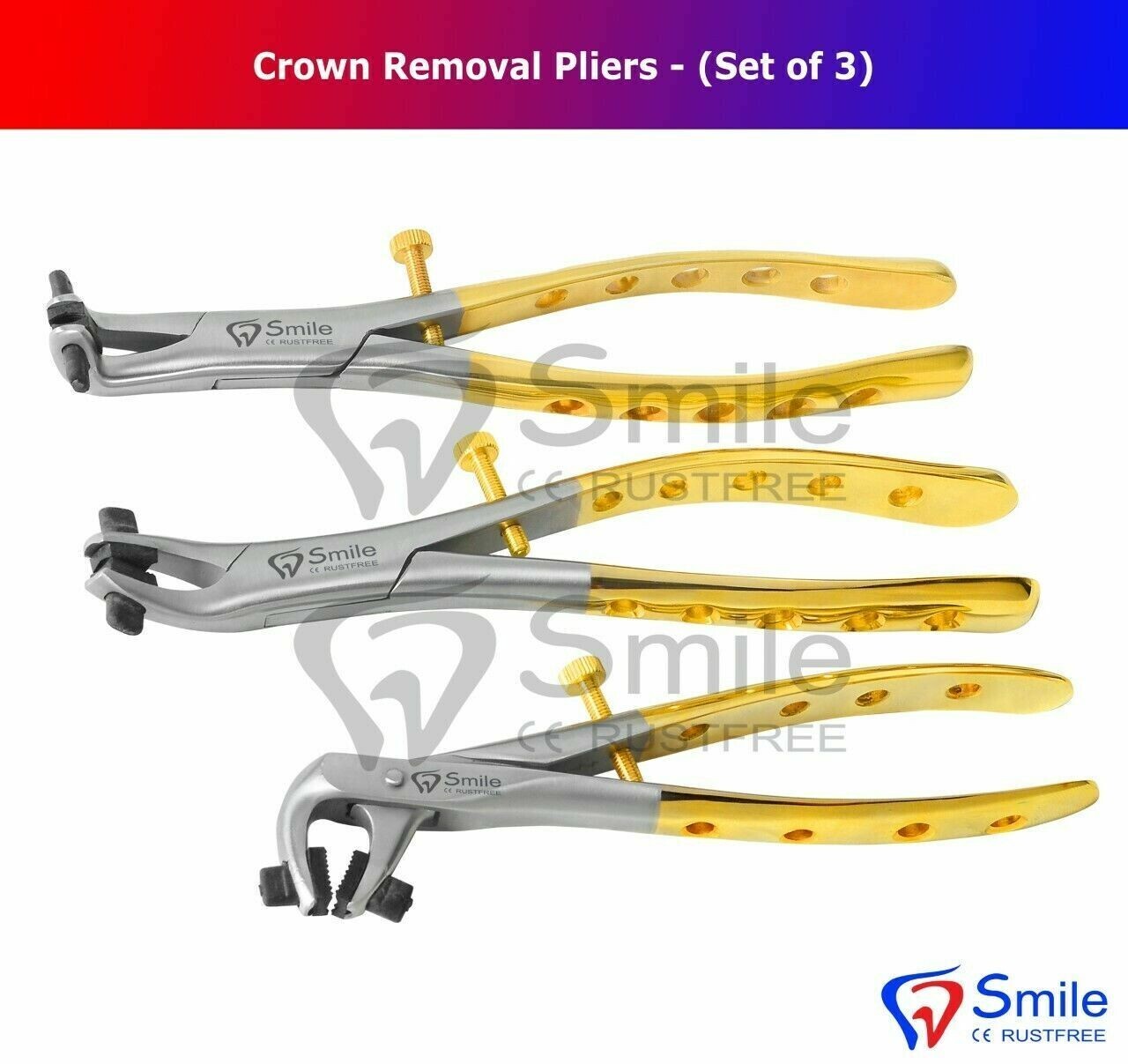 3 Pcs Crown Removal Pliers Temporary Pliers With Silicone Jaws FDA Quality Appro