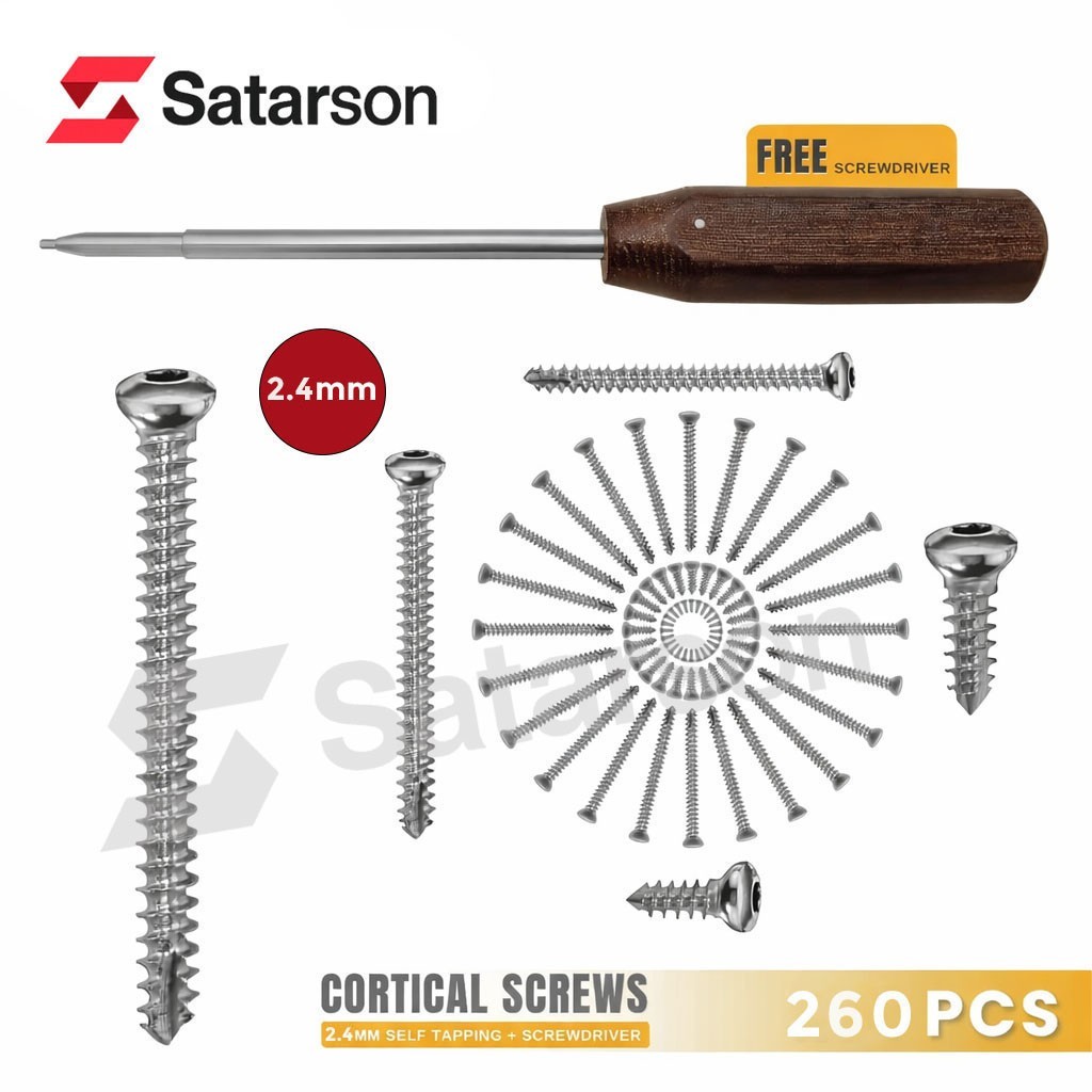 2.4mm Cortical Screws Stainless Steel 316L Orthopedic Veterinary Instruments