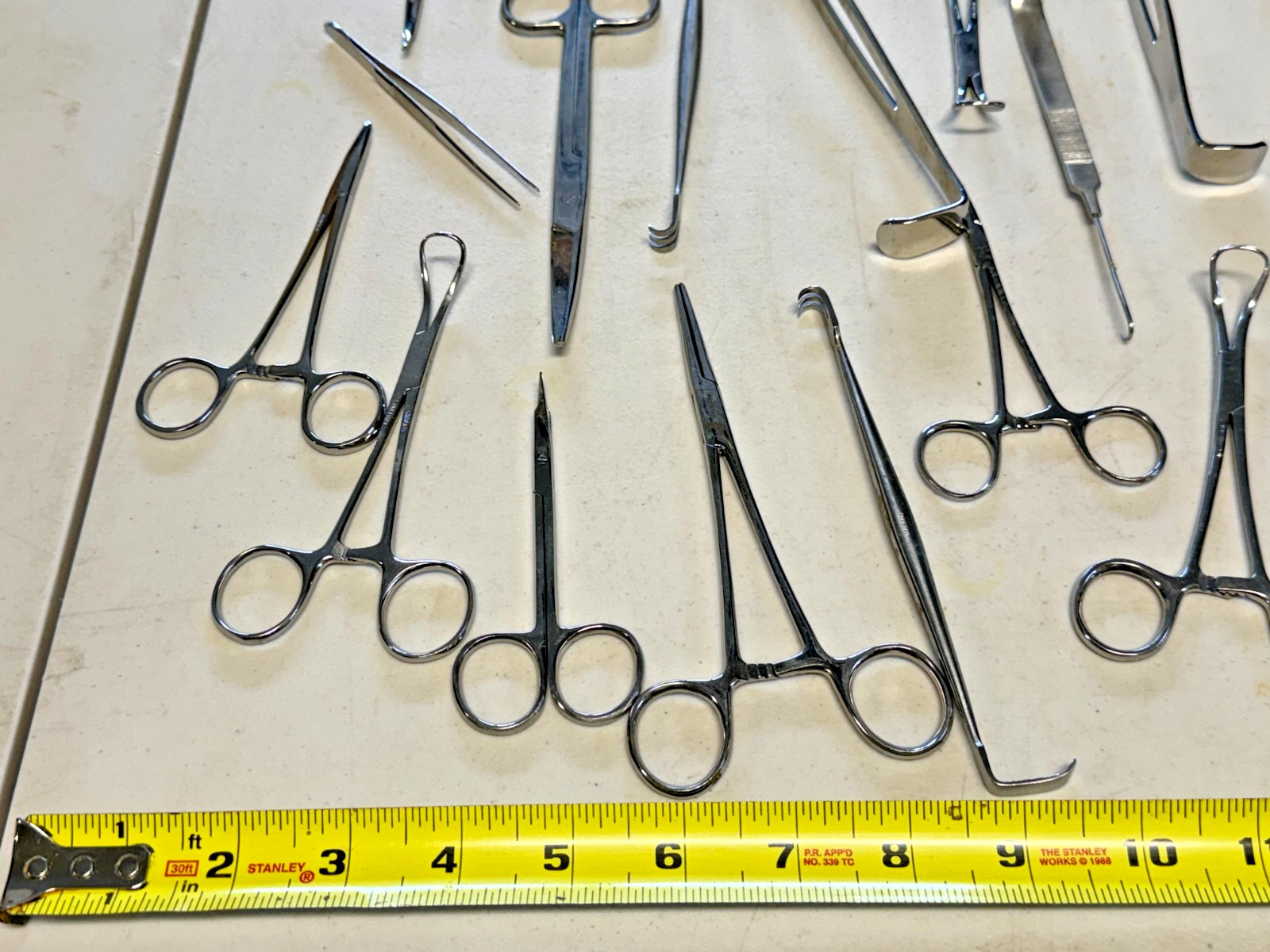 Lot of Assorted Surgical Tools Backhaus Towel Clamps, Forceps, Scissors, Tweezer