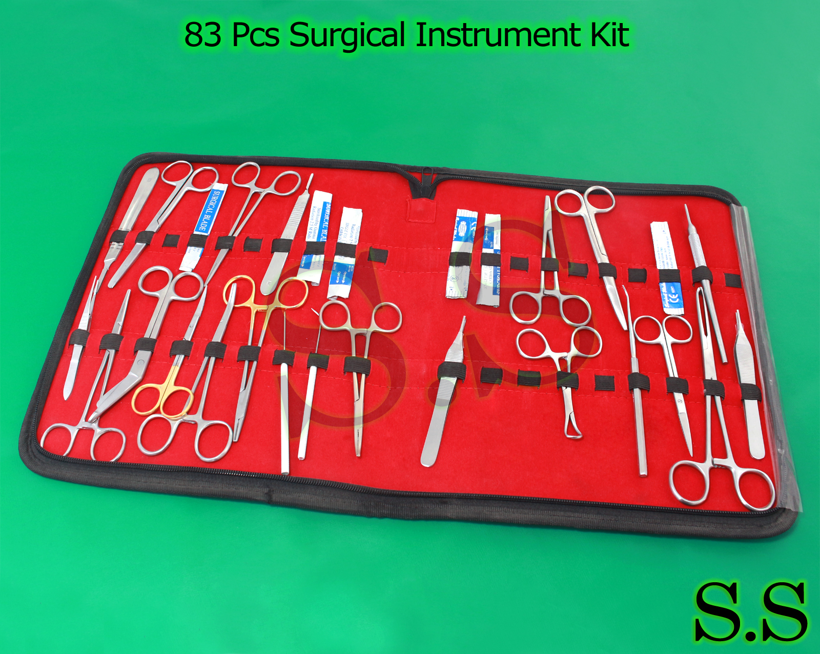 83 PCS O.R Surgical Instrument Kit Survival Emergency First Aid Military Case