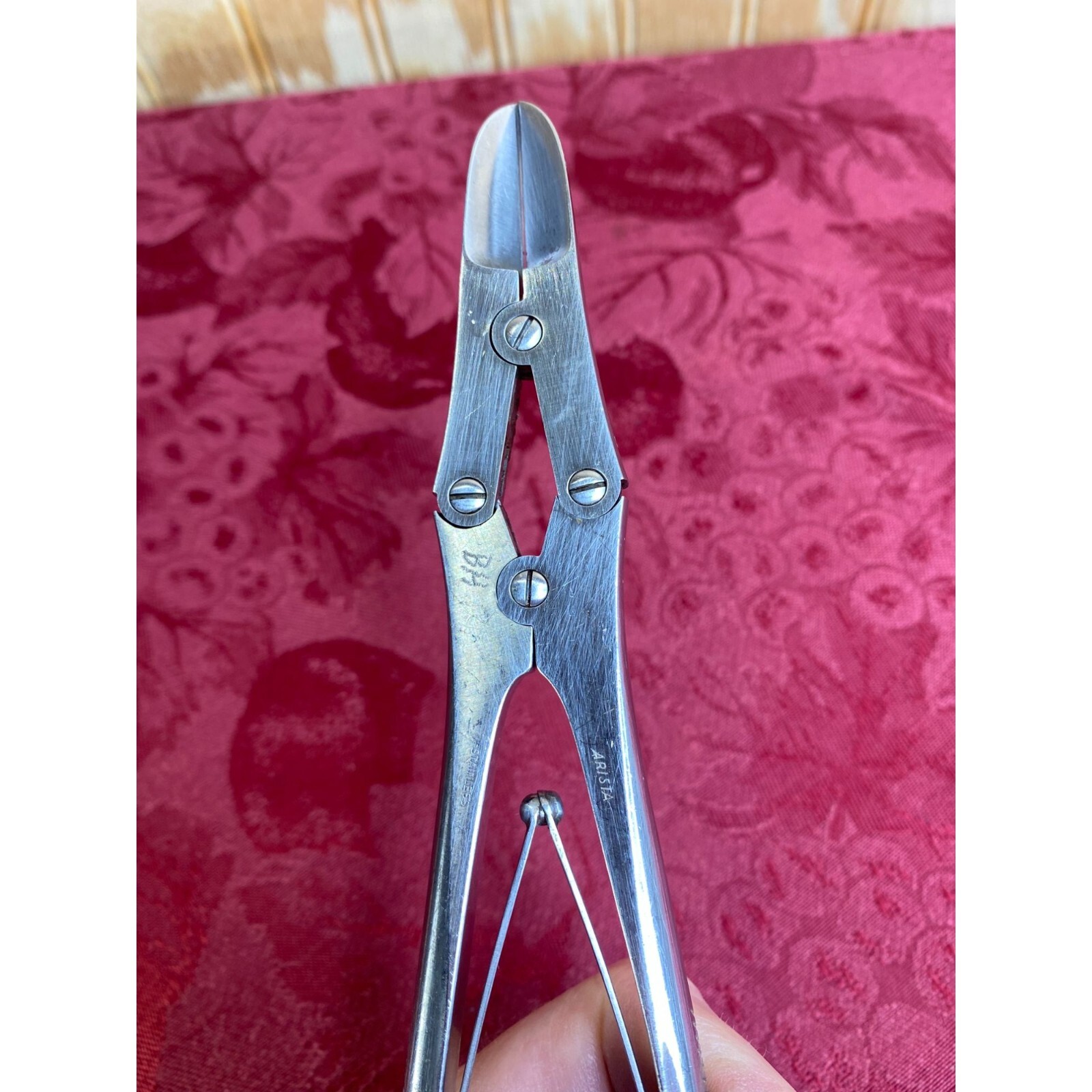 Vtg Arista 7.25″ Stainless Surgical Double Action Orthopedic Wire Pin Cutter
