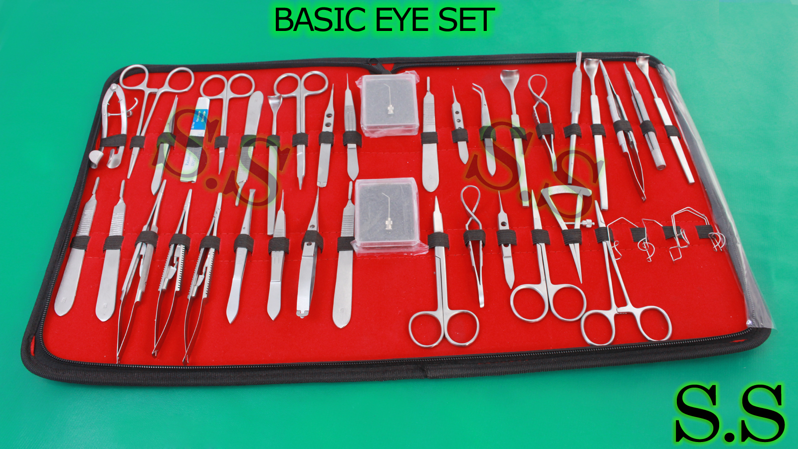 BASIC EYE SET of 45 Instruments Ophthalmic Lab Surgical EY-020