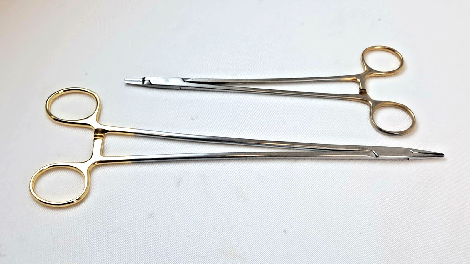 2Pc Set Jarit Needle Holders 121-163 Ryder 8″ & 121-134 Crile-Wood 10-1/8″ Gold