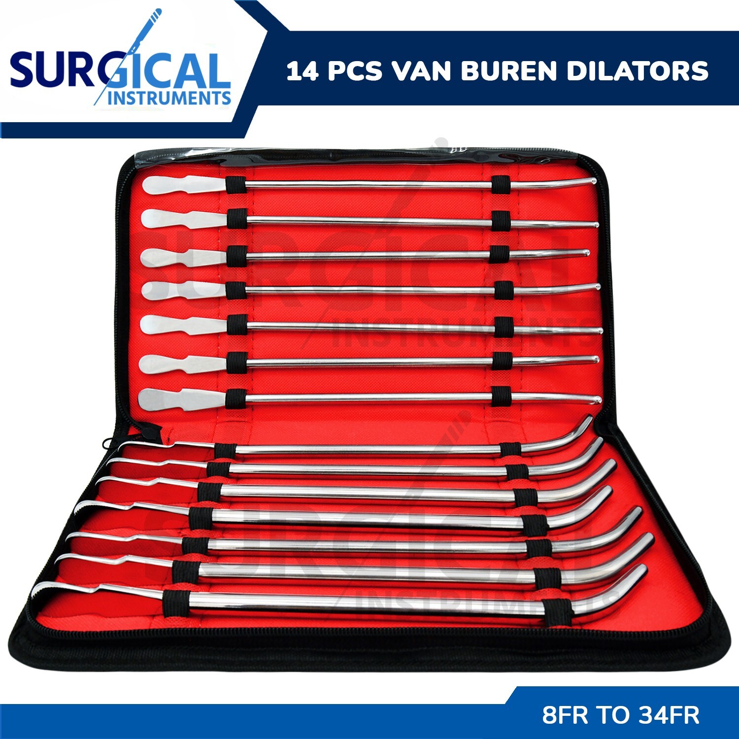 14 Pcs Van Buren Sound Dilators Set OB/GYN Surgical Instruments German Grade