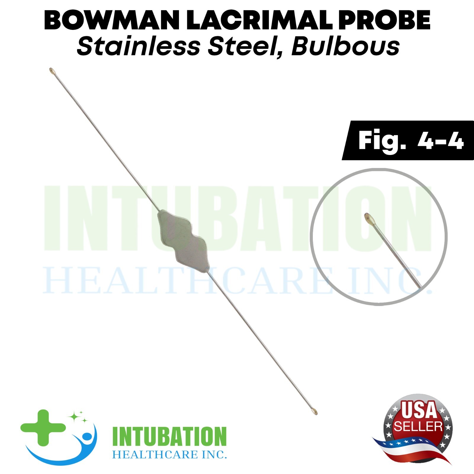 Bowman Lacrimal Probe Bulbous Fig 4-4 Surgical Dental ENT Ophthalmic Instruments
