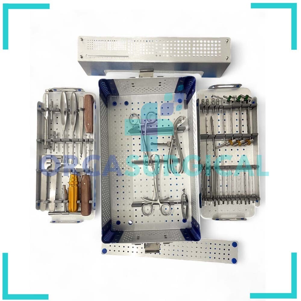 LCP mini fragment instrument set with empty screws rack and box (35 Pcs)