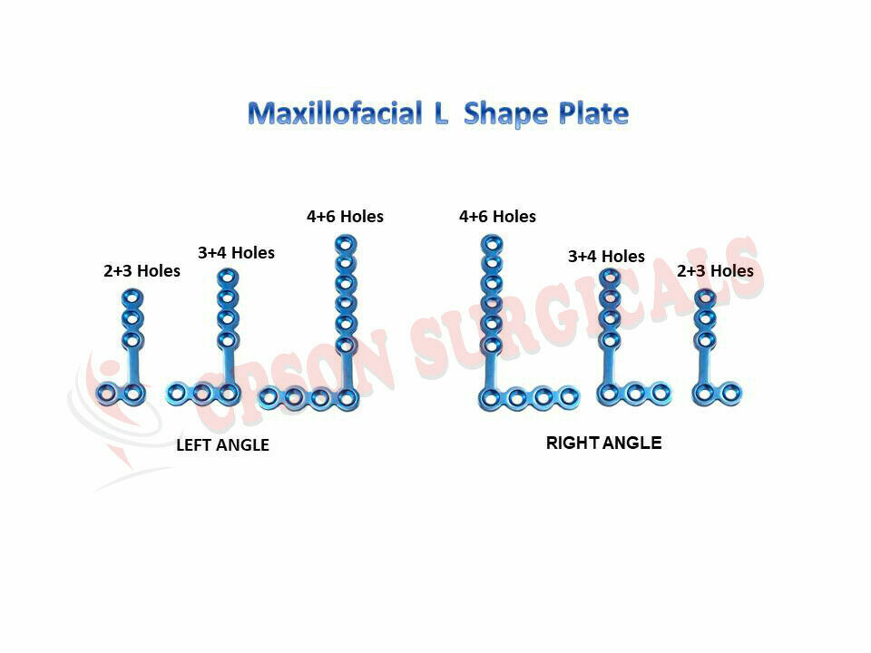 Veterinary Maxillofacial Adaption L Shape Plate Mandible Titanium – Lot of 5 pcs