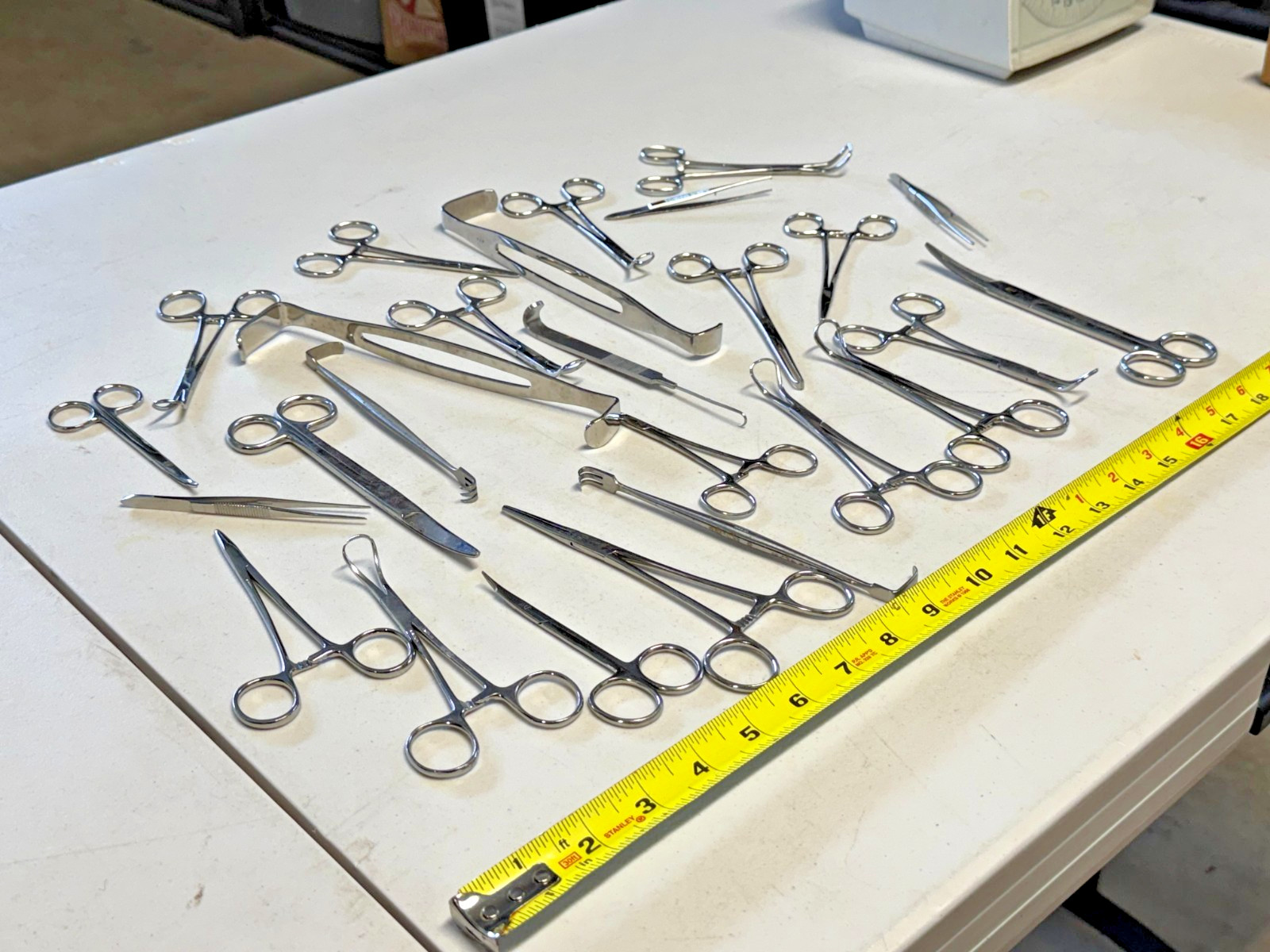 Lot of Assorted Surgical Tools Backhaus Towel Clamps, Forceps, Scissors, Tweezer