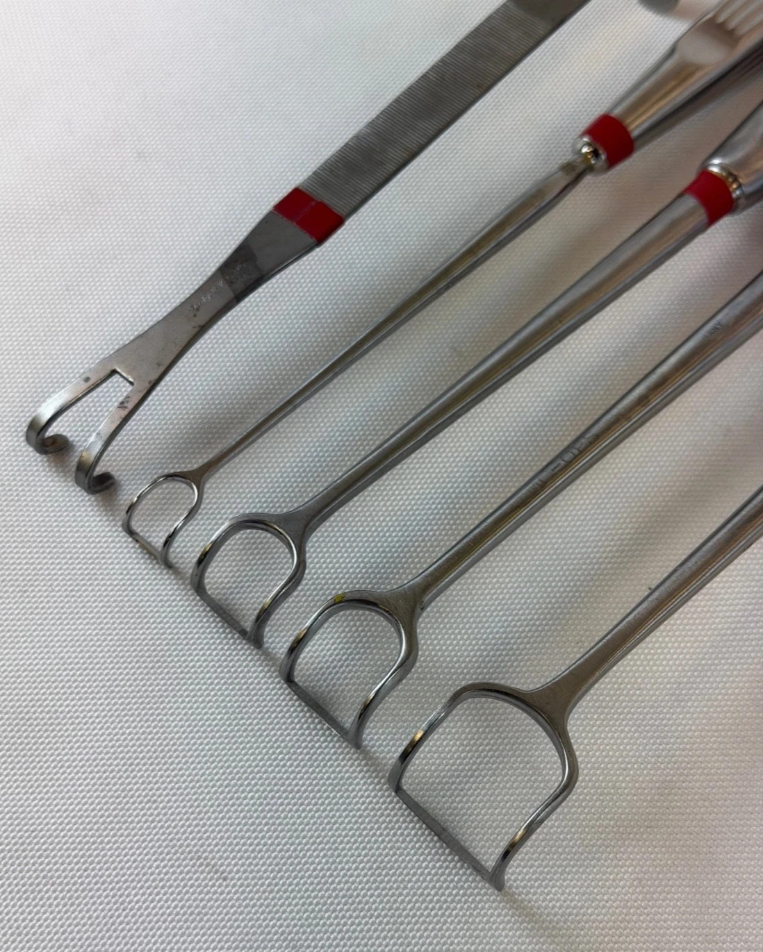 Set of 5 Aesculap OM471 17mm 13mm 11mm 8mm x 9″ Barnhill Adenoid Curettes ENT