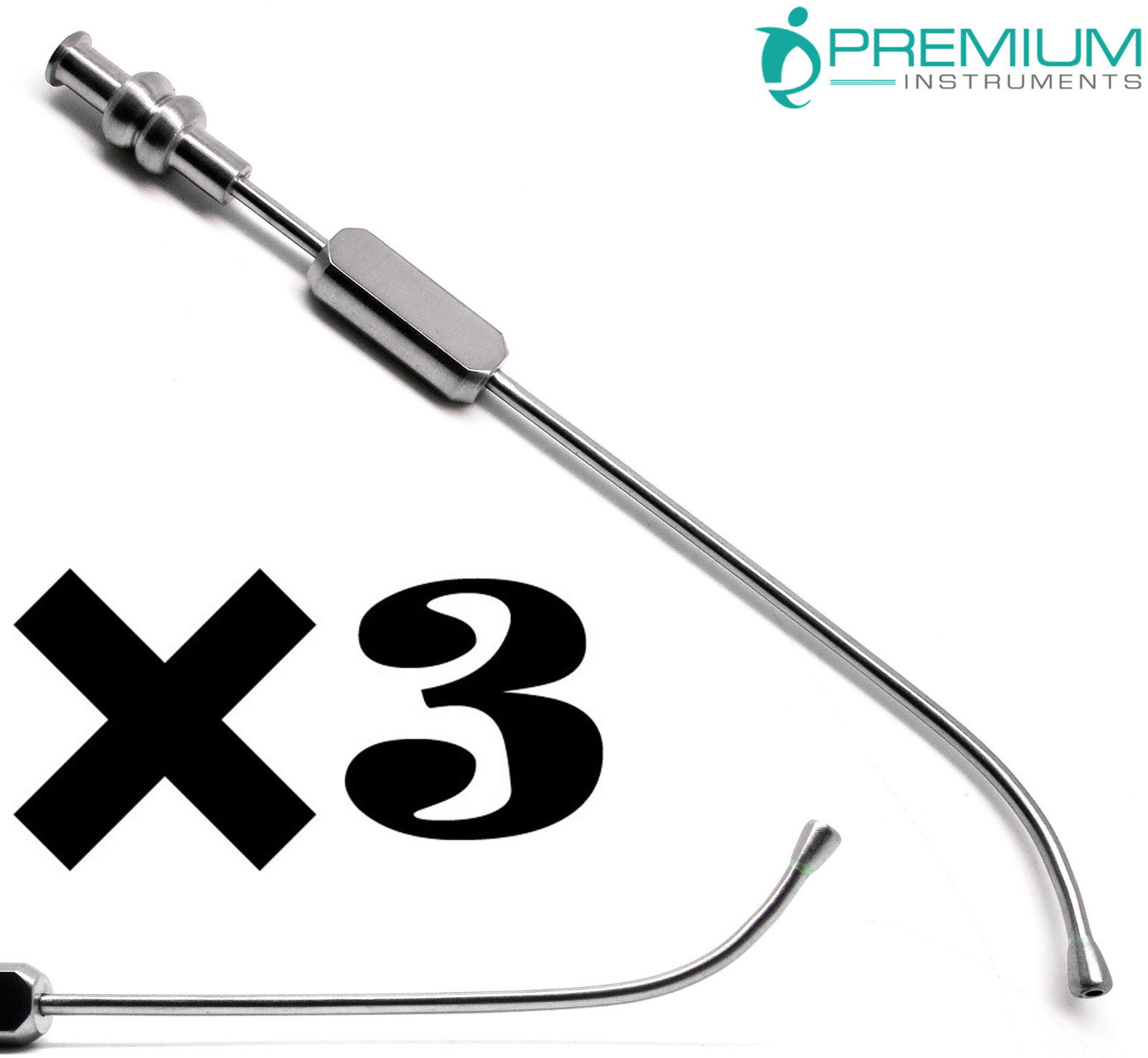 3× Dental Cannula Sinus Suction Tube 3mm Surgical 6″ Implant Premium Instruments