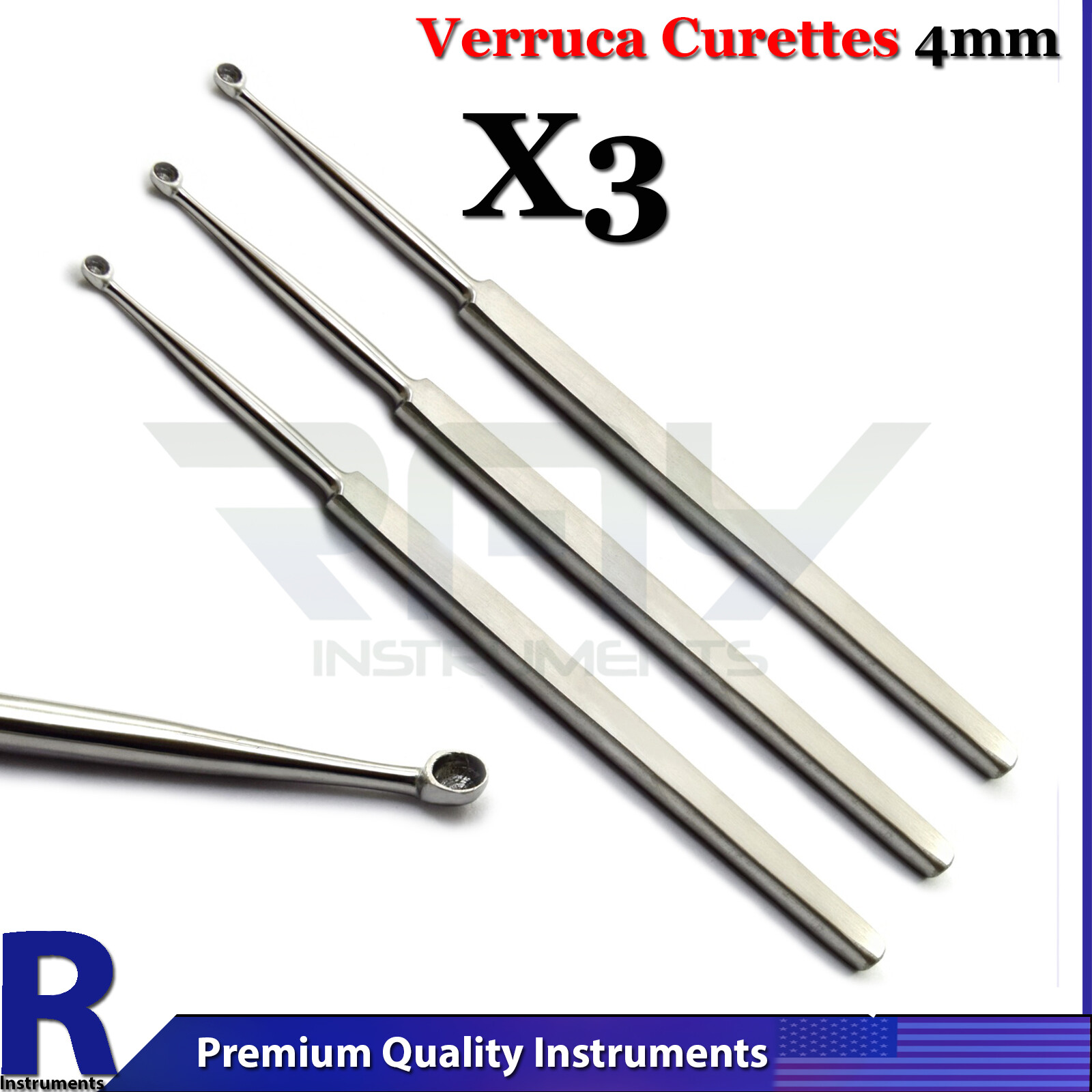Surgical Dermal Verruca Curette 4mm Nail Elevator Ear Cleaner Skin Care Podiatry