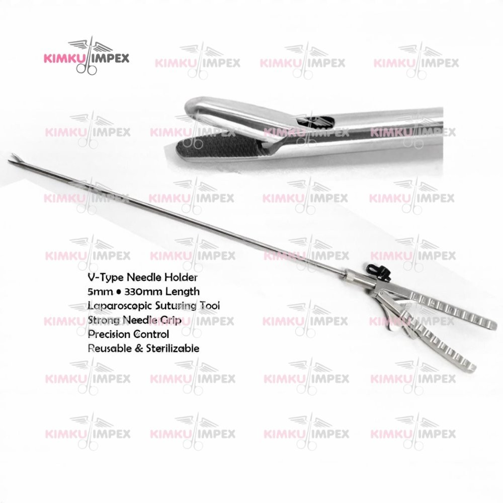 5mm Laparoscopic V-Type Needle Holder Forceps | 330mm Laparoscopy Instruments