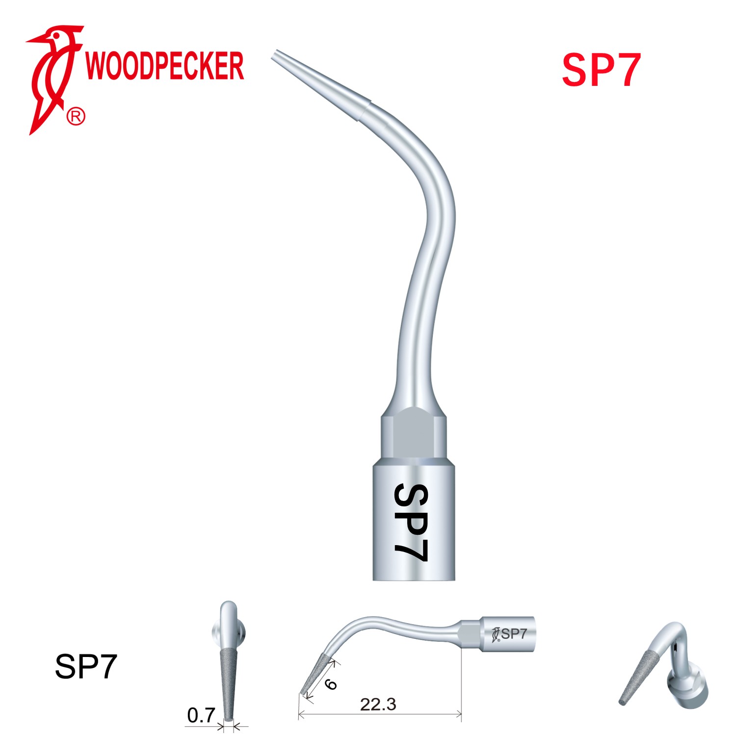 Woodpecker Dental Perio Bone Surgery Tips SP7 for Surgic Smart & Satelec Perio