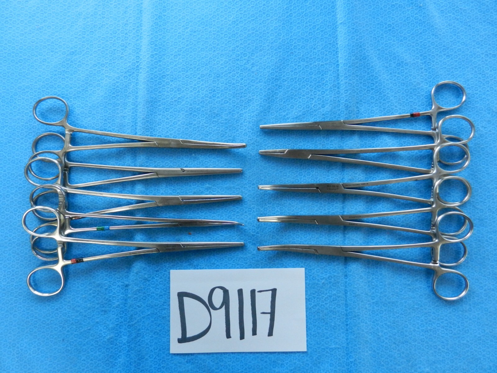 D9117 V. Mueller Aesculap Lot of 10 Straight/Curved Forceps Approx. 20cm