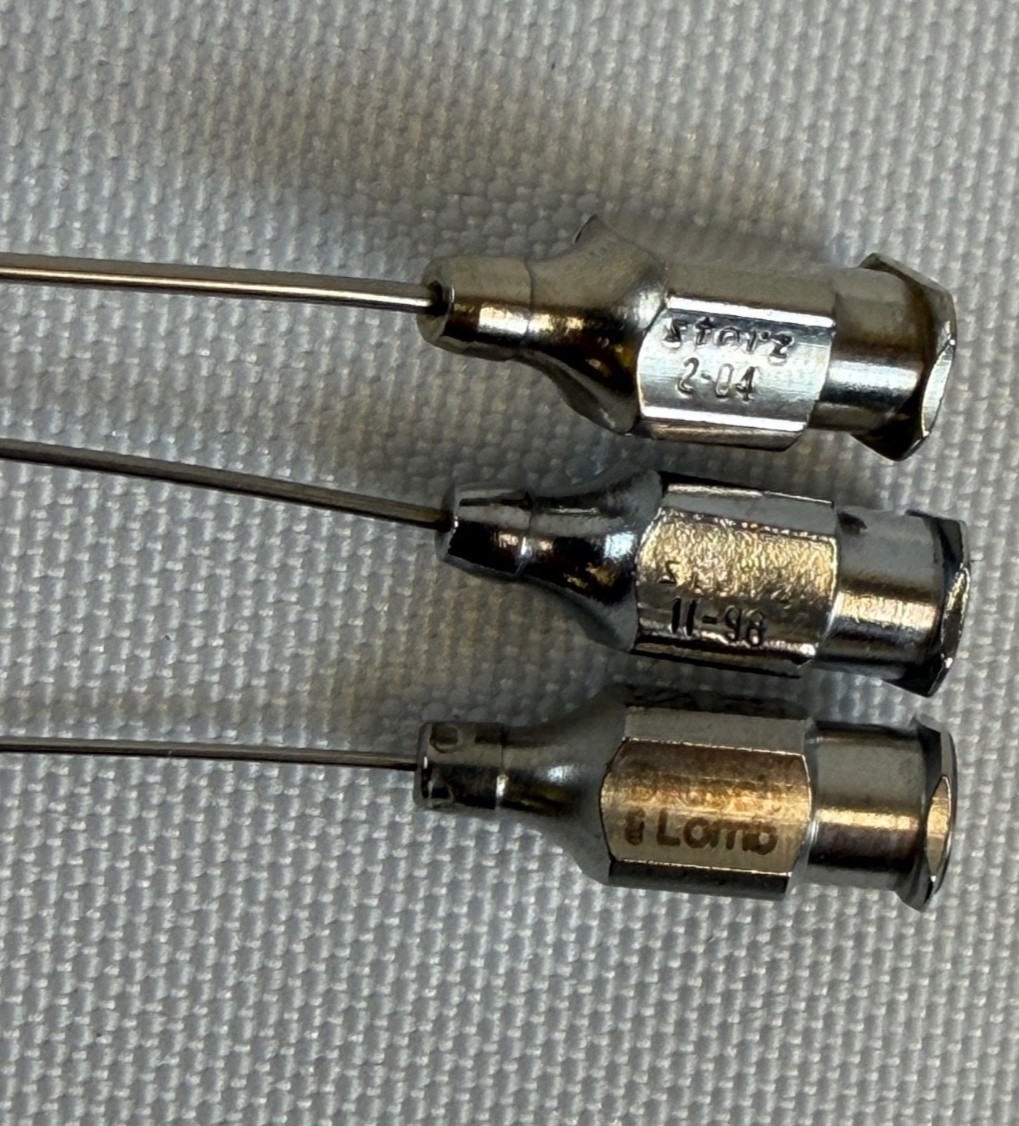 Set of 3 Storz Bausch & Lomb N1690 G H I 20 22 24 Gauge Rosen Suction Tubes