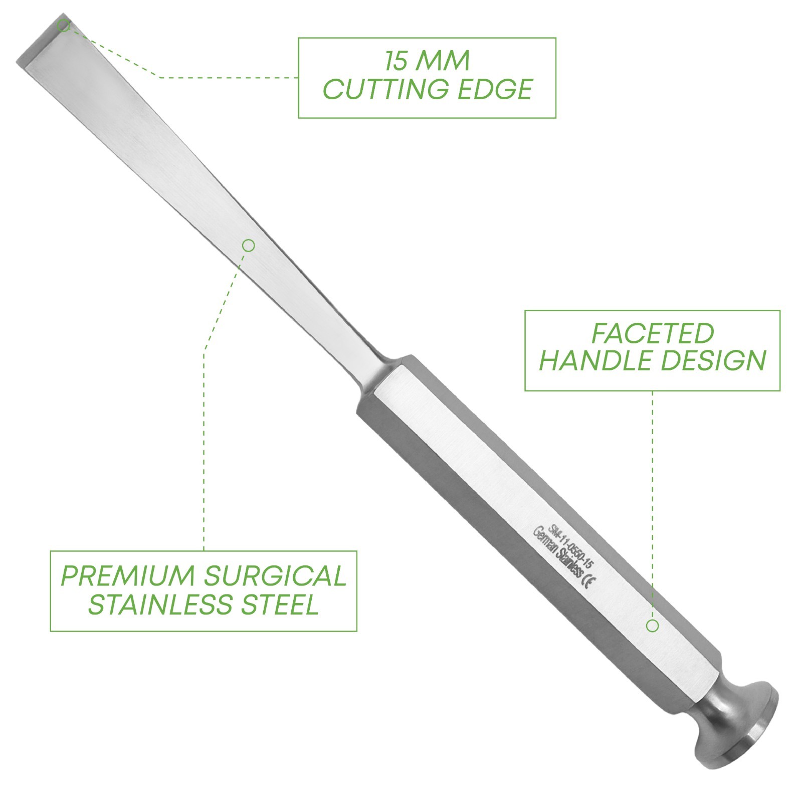 Stille Chisel 15mm Blade 20 cm Orthopedic Instrument Stainless German Grade