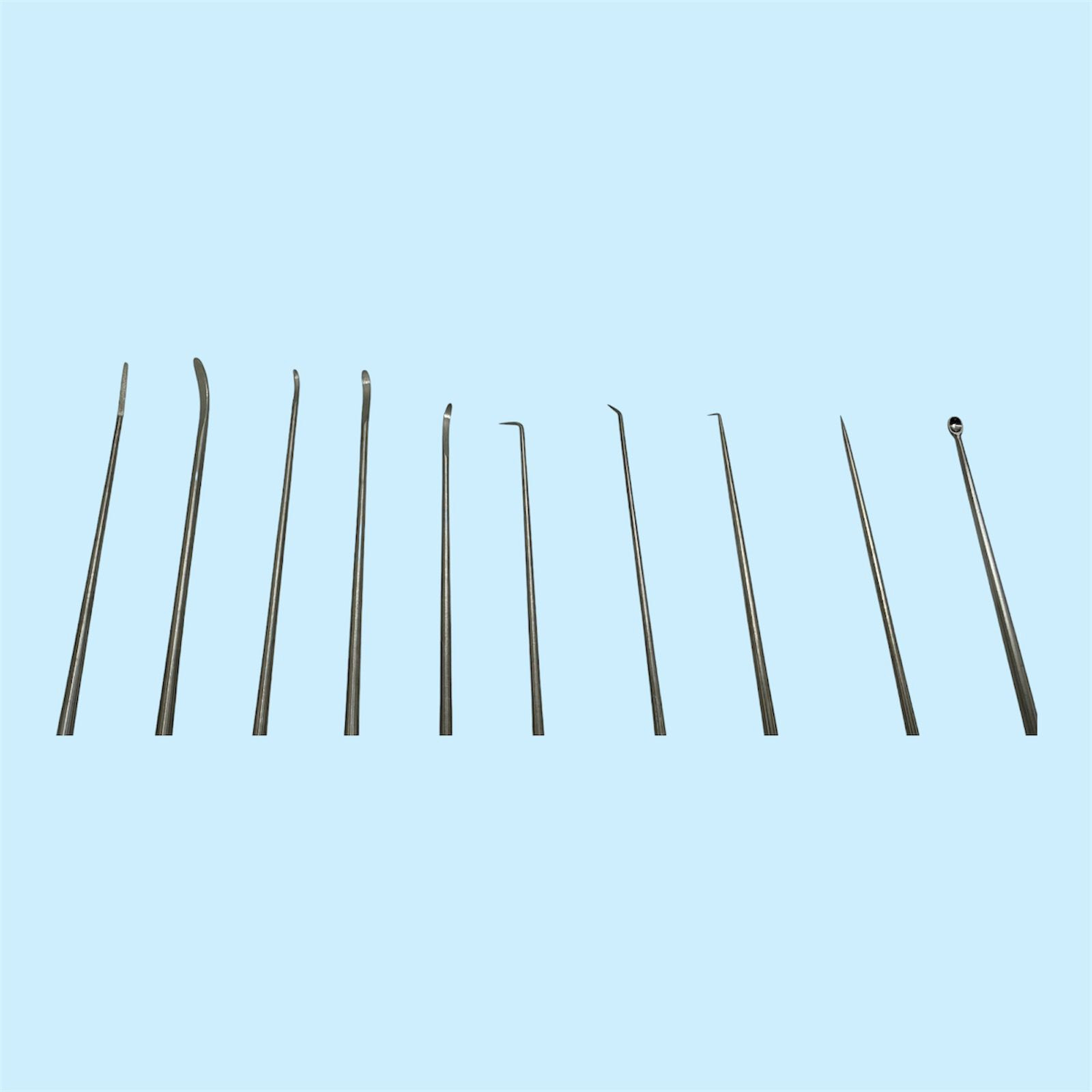 Micro Nerve Hook Set With Tray Vessel Spatula Curette Dissector Neurosurgery