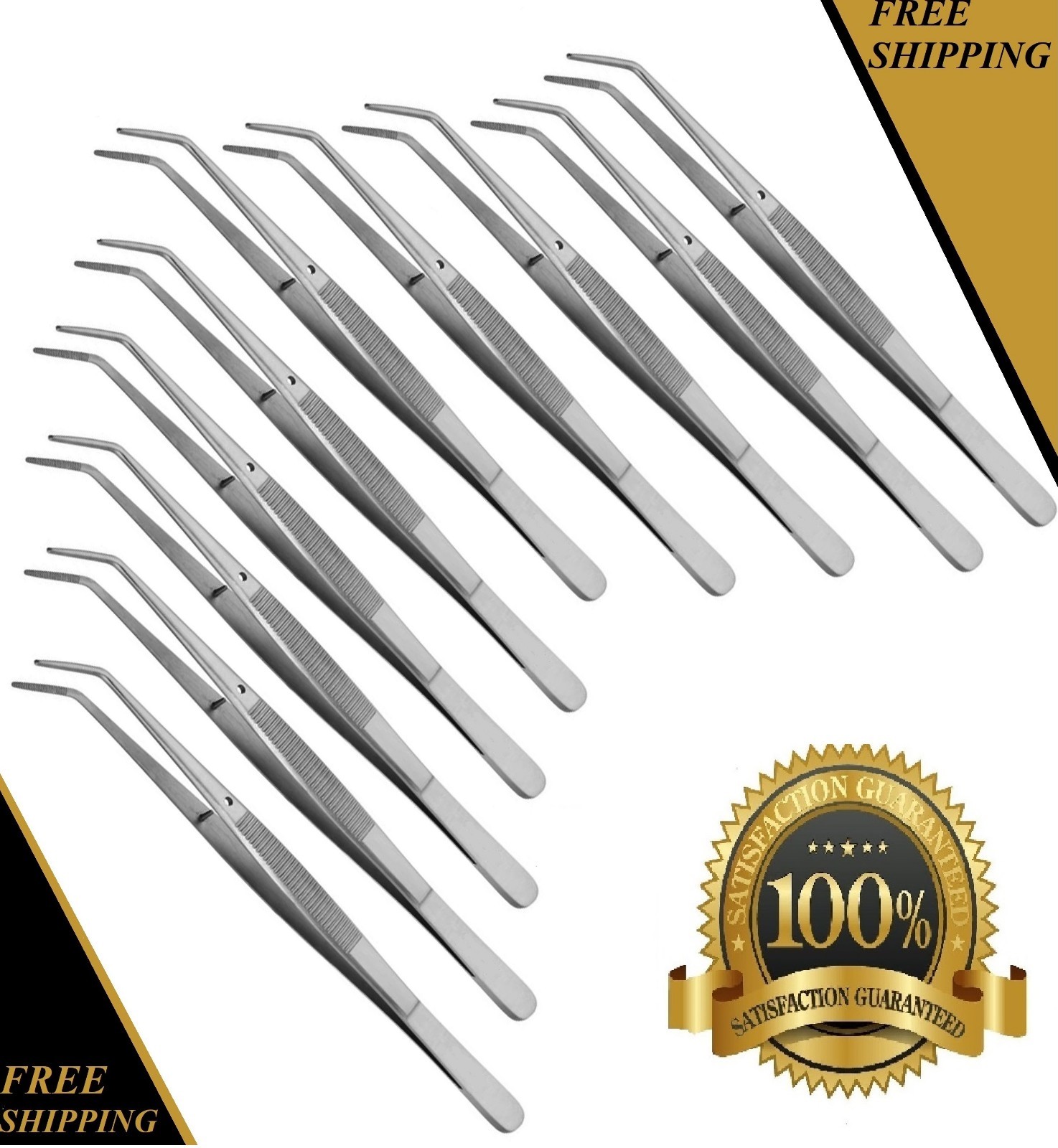 10 Cotton Dressing Pliers 6″ Serrated Tips Stainless Steel Surgical Instruments