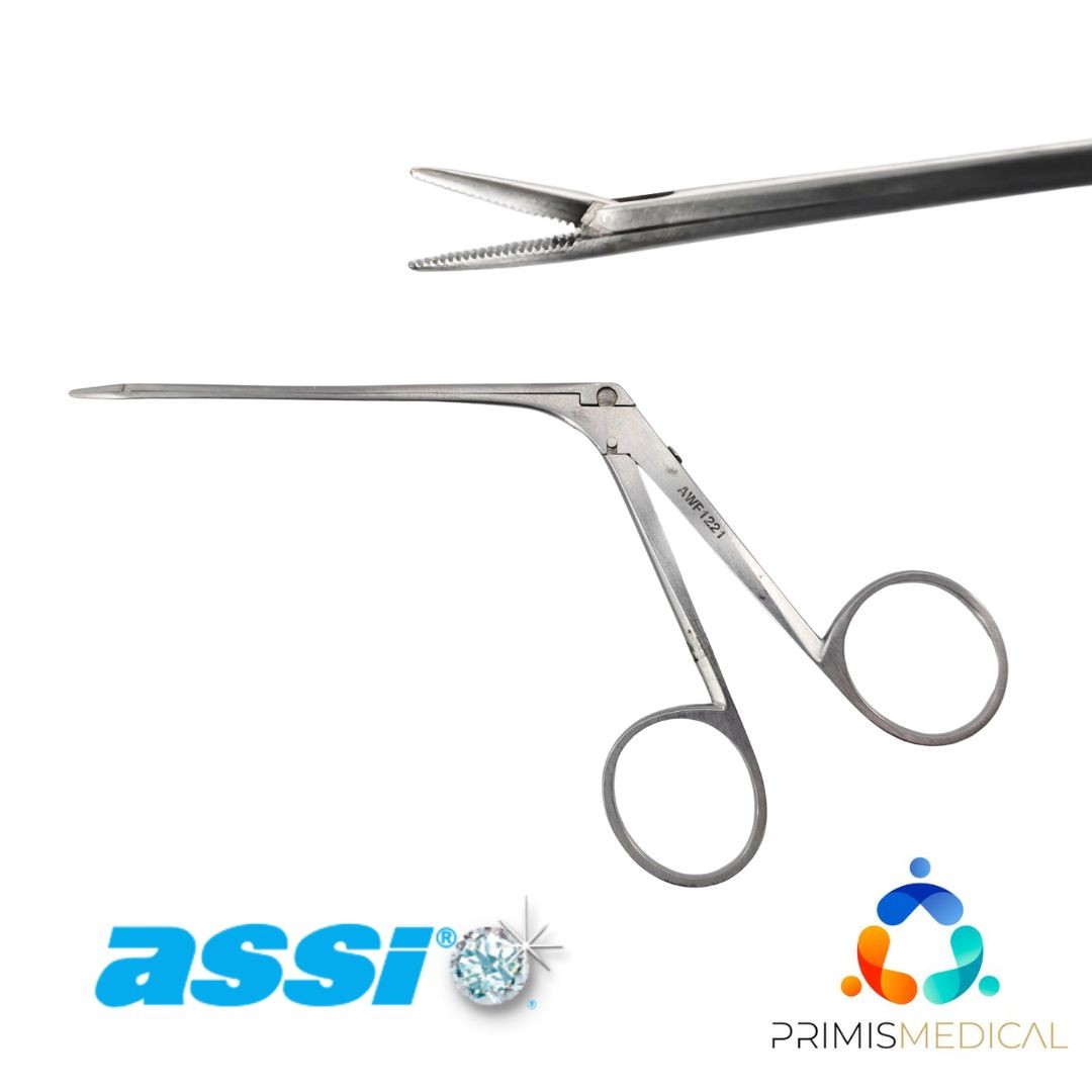 ASSI AWF1221 Micro Ear Forceps Serrated Jaw Straight 1.6×7.0mm ENT 5-3/8″